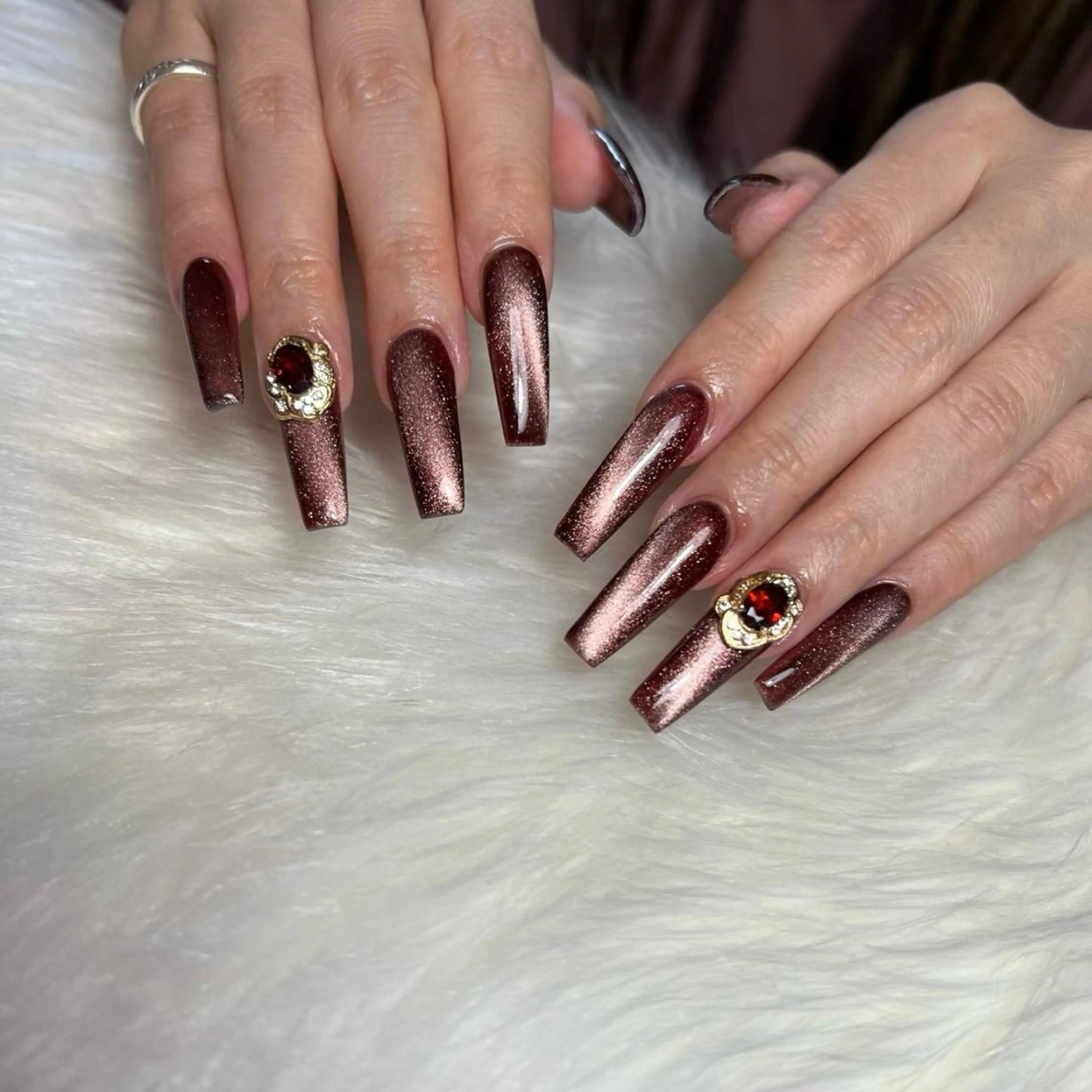 ネイル ロングネイル マグネットネイル nail salon azuのネイルデザイン