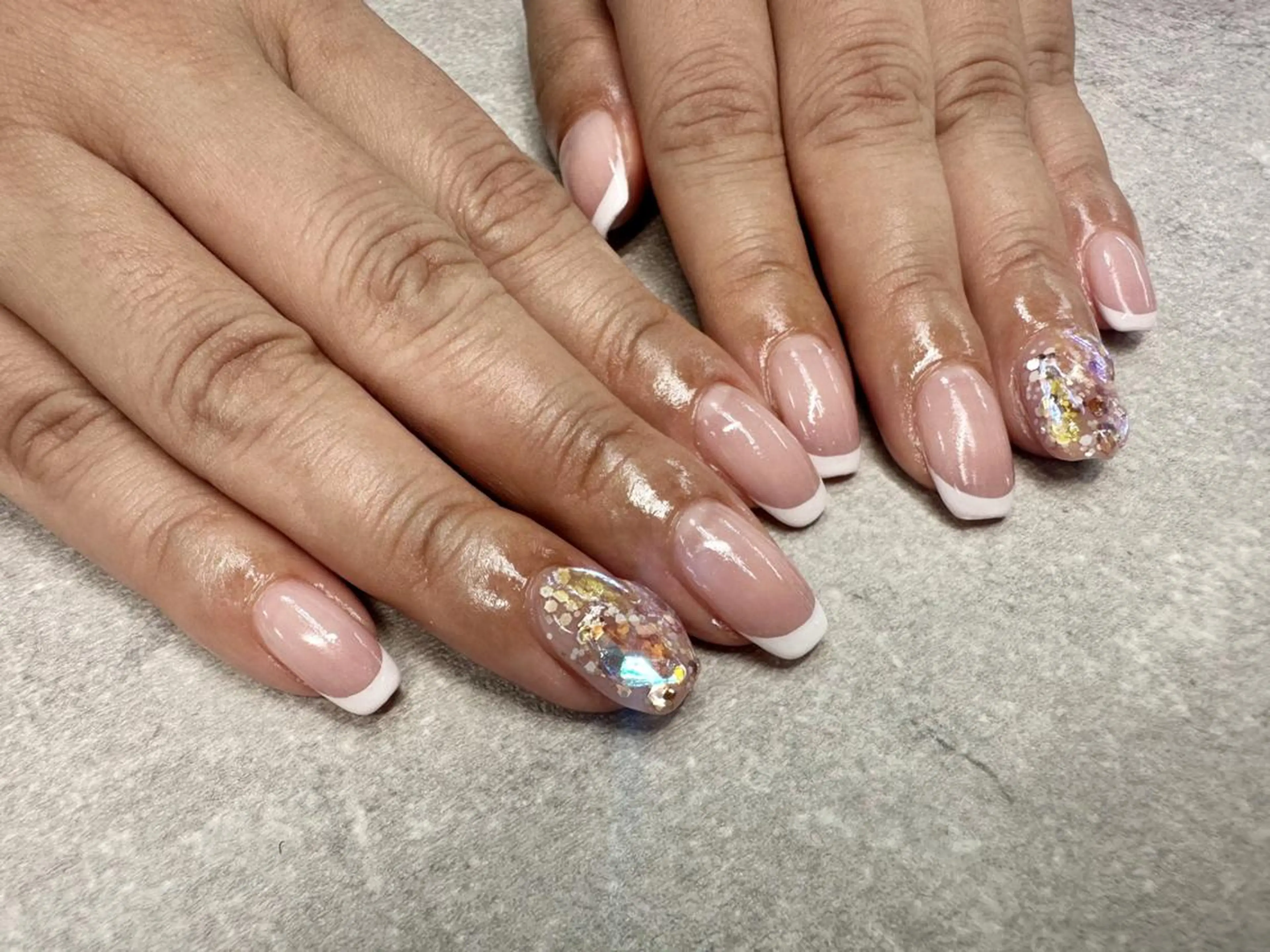 ネイル フットネイル フレンチネイル グラデーション キラキラネイル 韓国ネイル FASTNAIL PLUS 新宿店のネイルデザイン