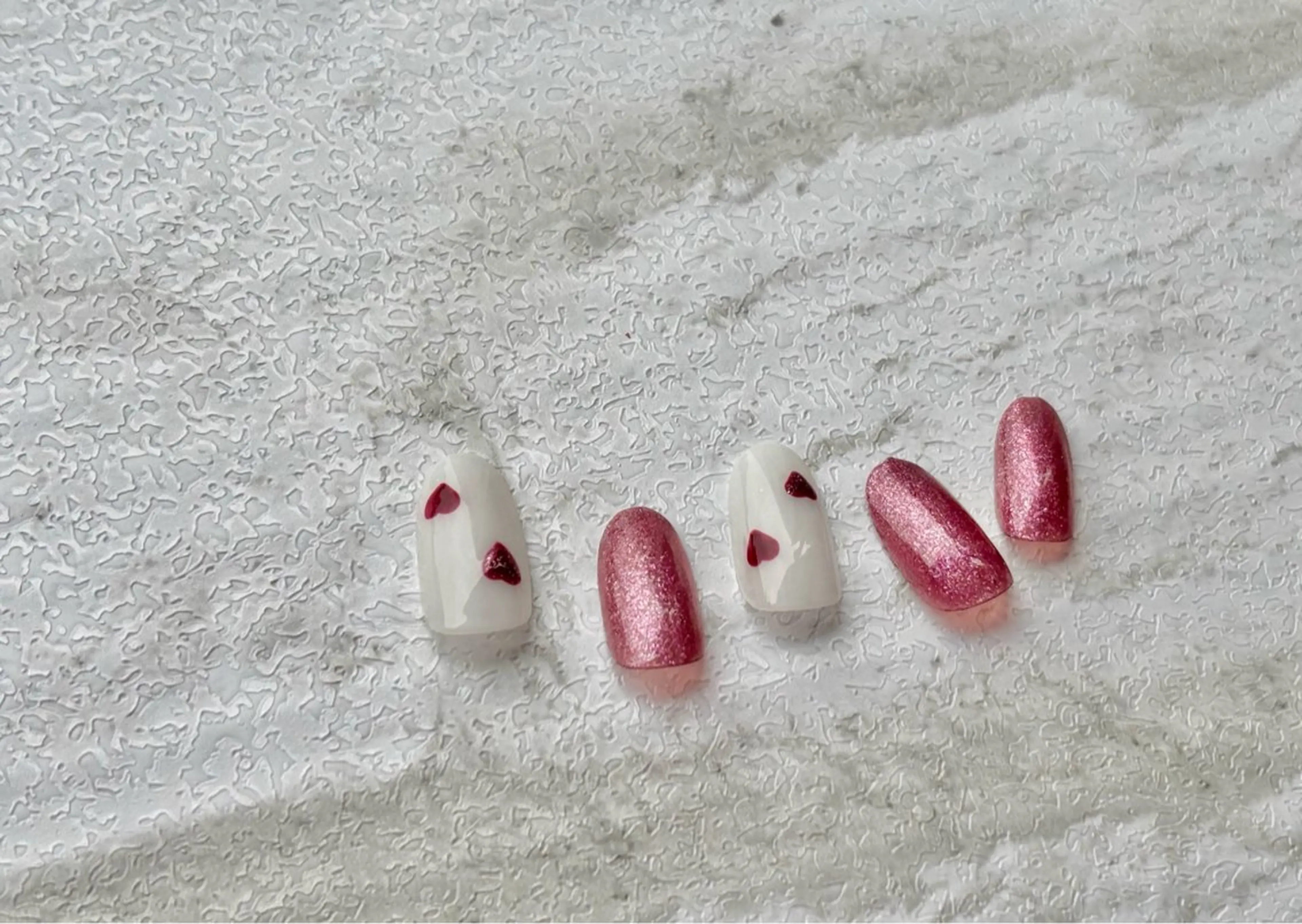 ネイル ハート ハンドネイル Bibinail ☆namiのネイルデザイン