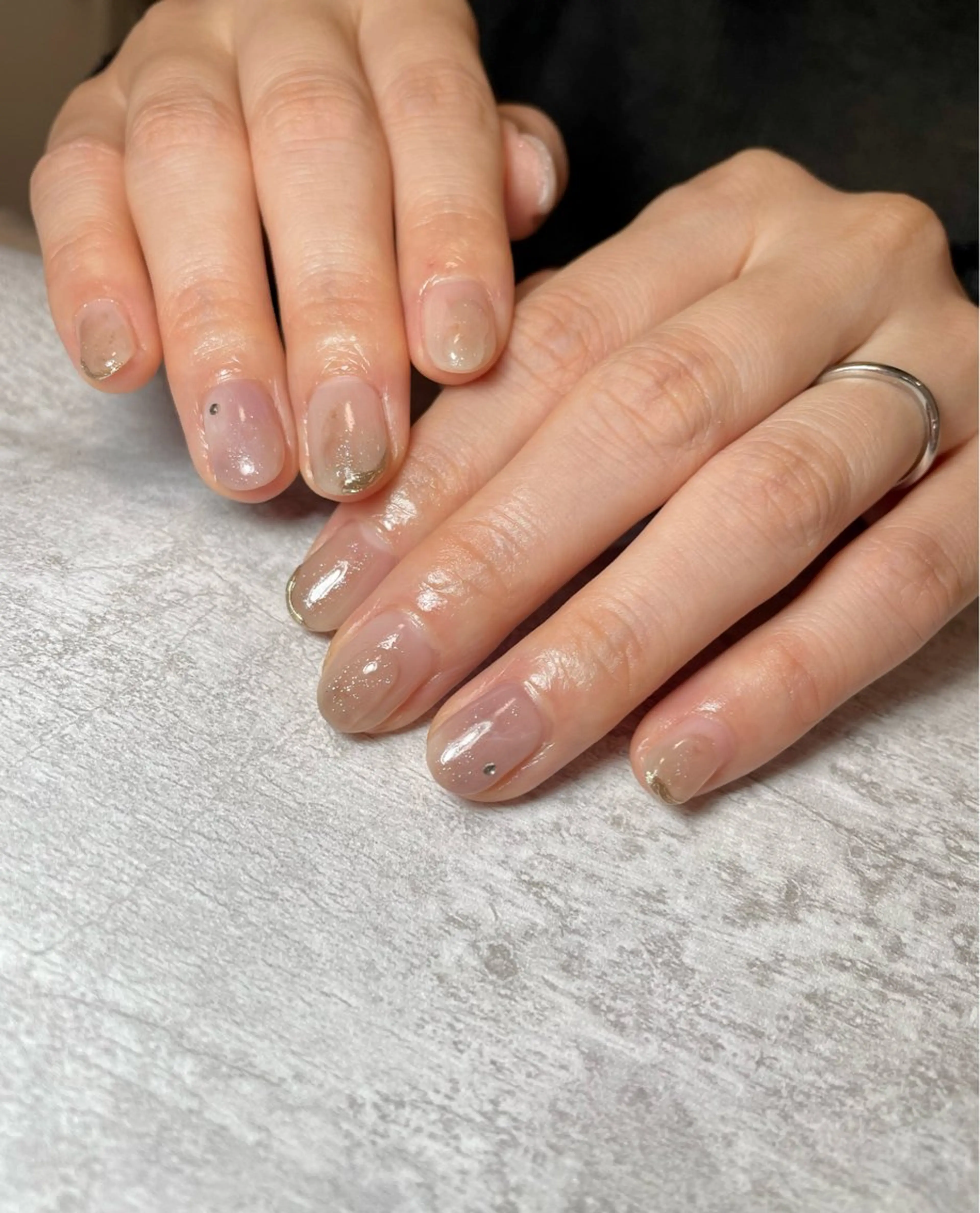 ネイル 持ち込み ニュアンスネイル ブライダルネイル BEAUTY GARDEN 【nail salon unseul】所属・nana .のネイルデザイン