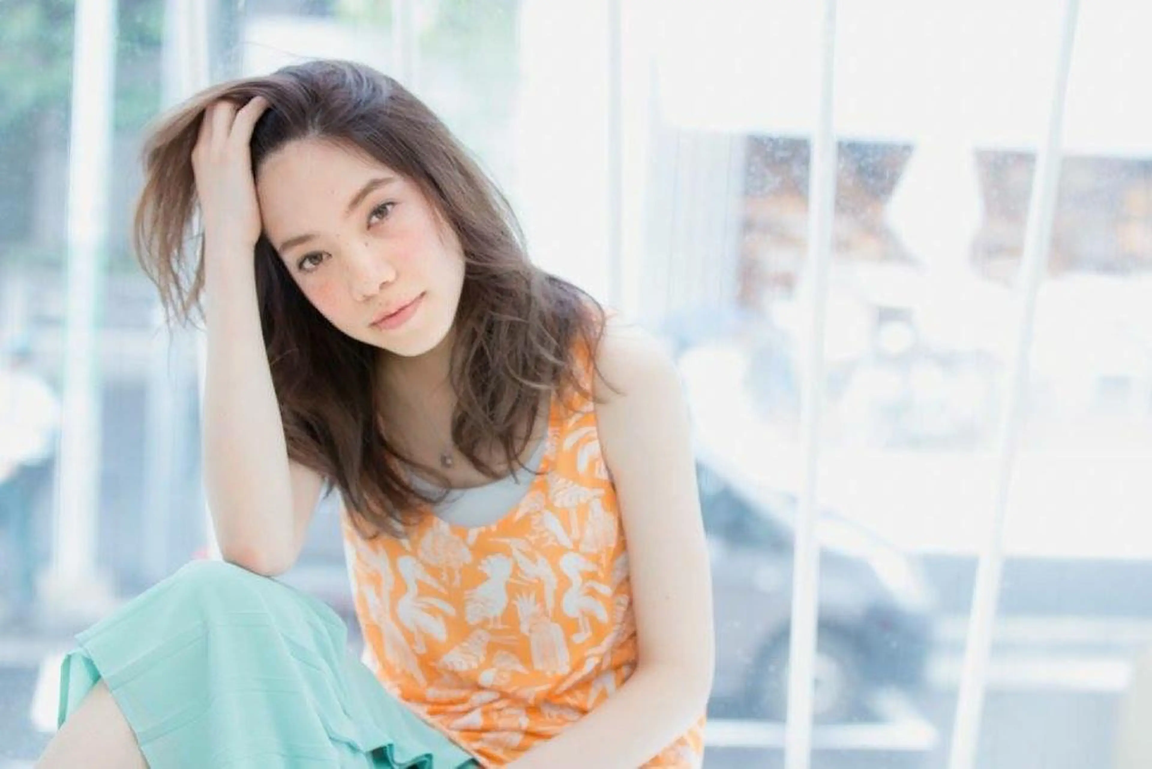 ミディアム セミロング カラー パーマ STAR所属・内藤 達也のヘアスタイル