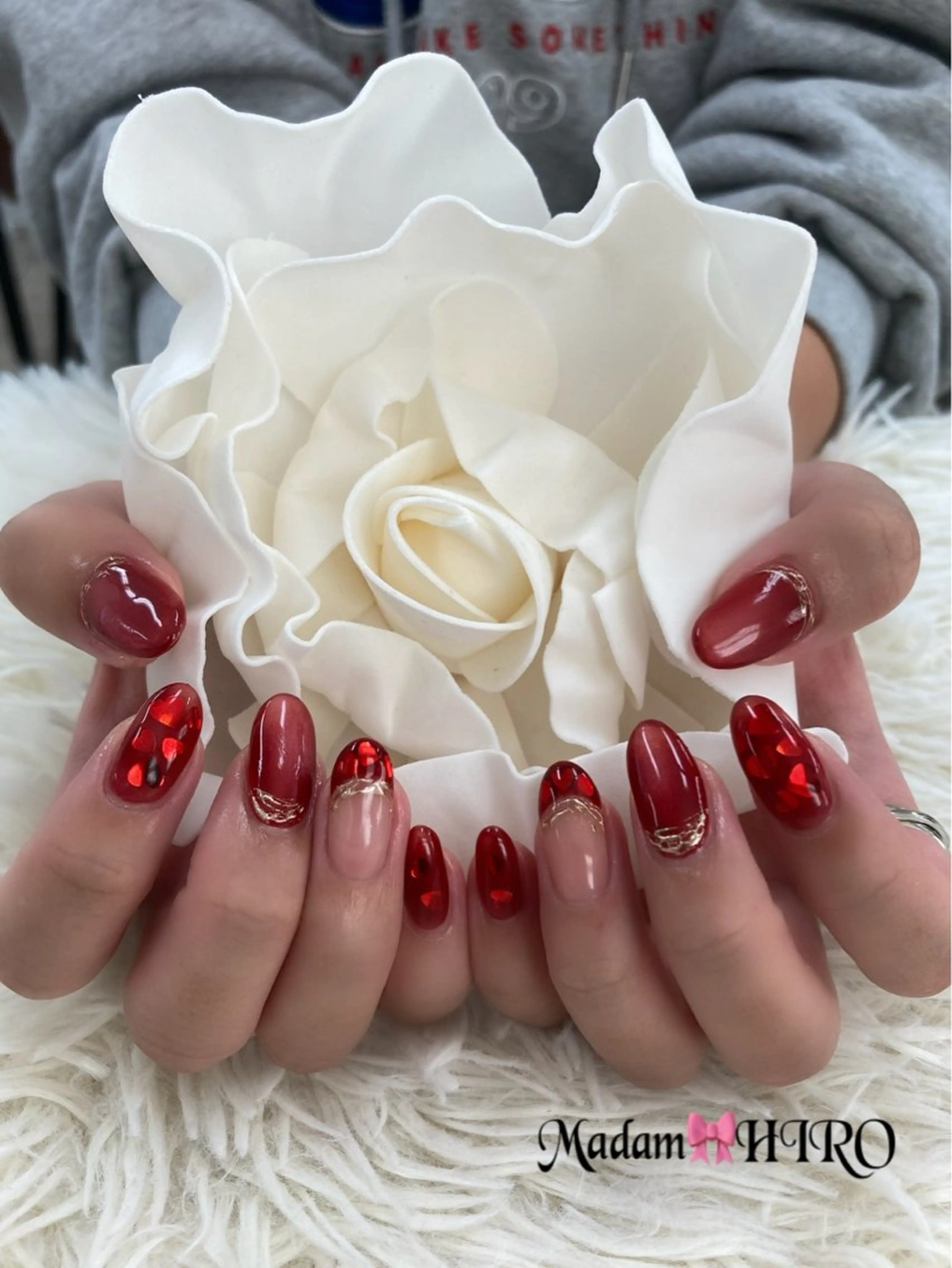 ネイル ハート ハンドネイル Lianネイル 寛子Lianのネイルデザイン