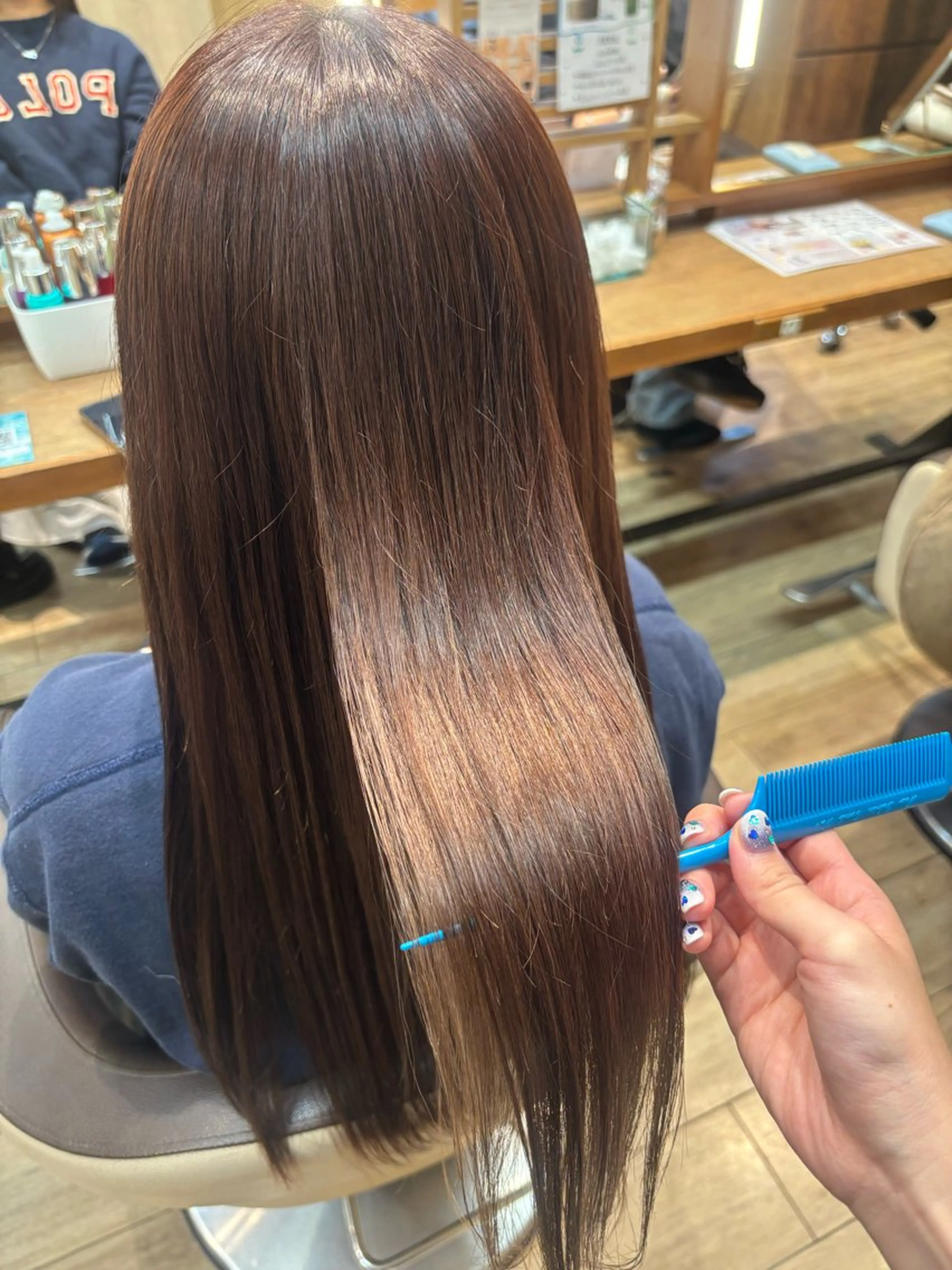 ロング 縮毛矯正 酸性ストレート 縮毛矯正 ゆうこ🍀髪質改善/ ストレート/艶カラーのヘアスタイル