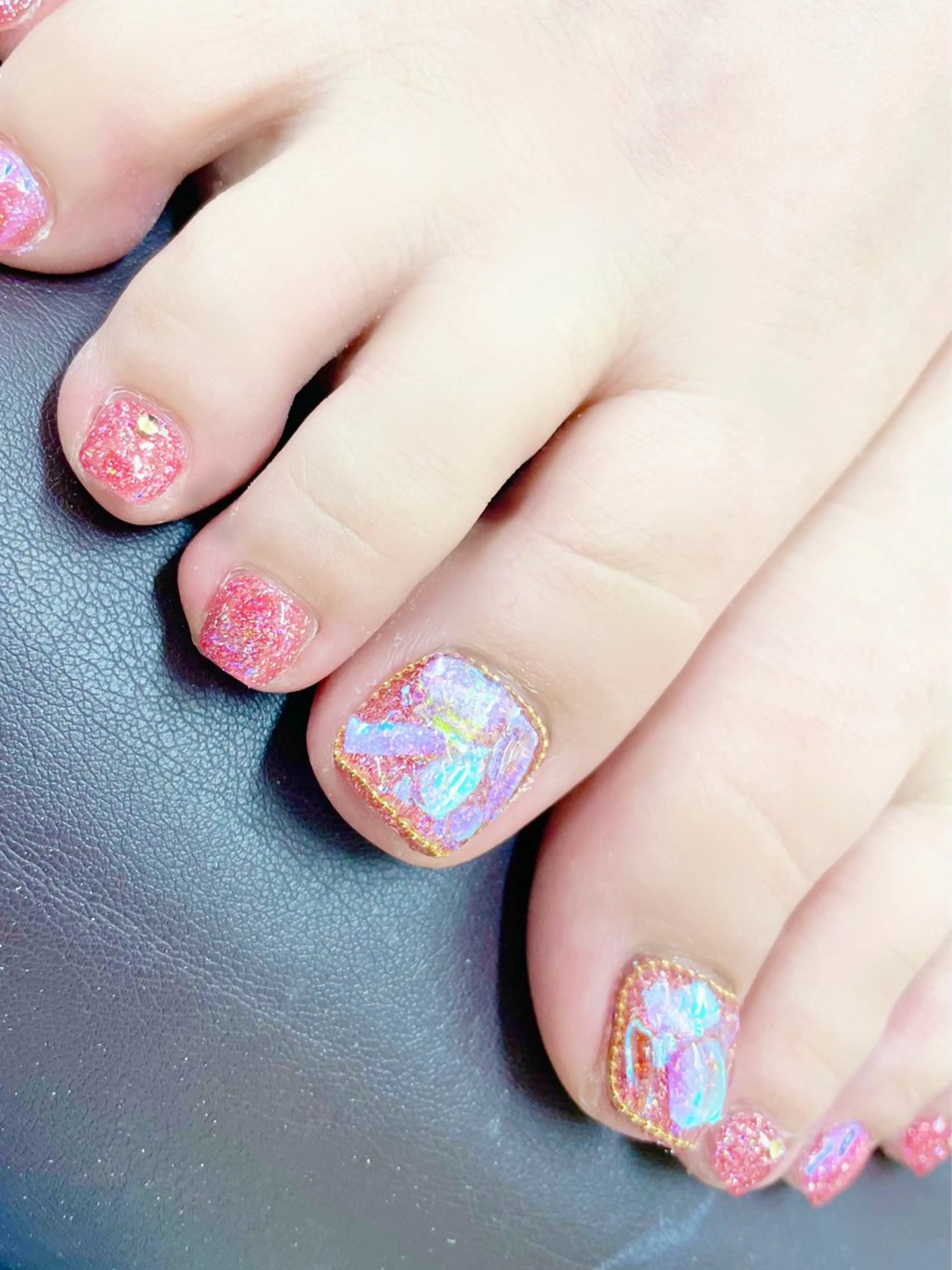 新規ジェルオフ無料🩵フット持ち込みデザイン✨9000円(再来オフ550円)の写真