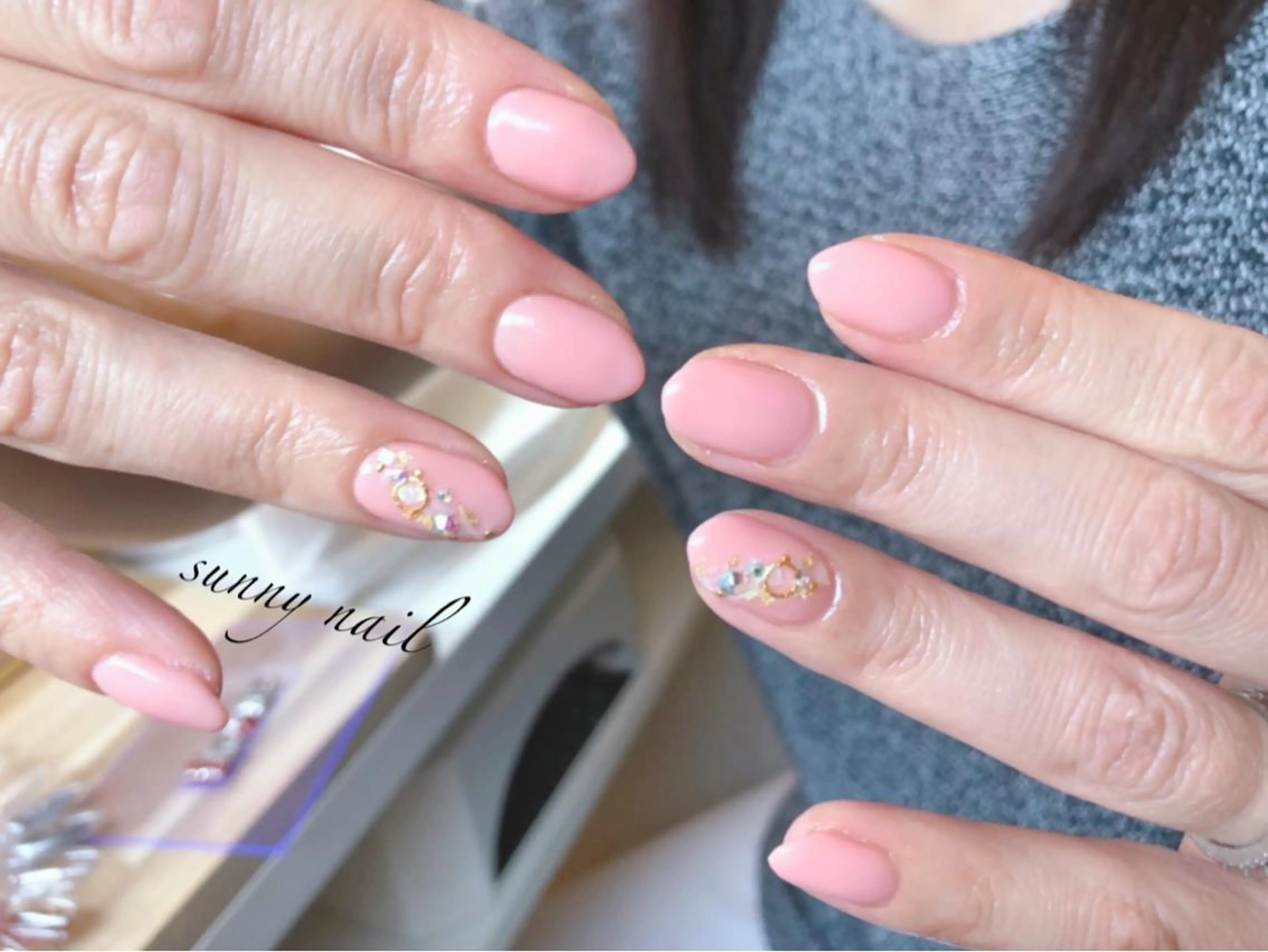 ネイル ワンカラーネイル ピンク シンプルネイル ハンドネイル ハンドケア sunny nailのネイルデザイン