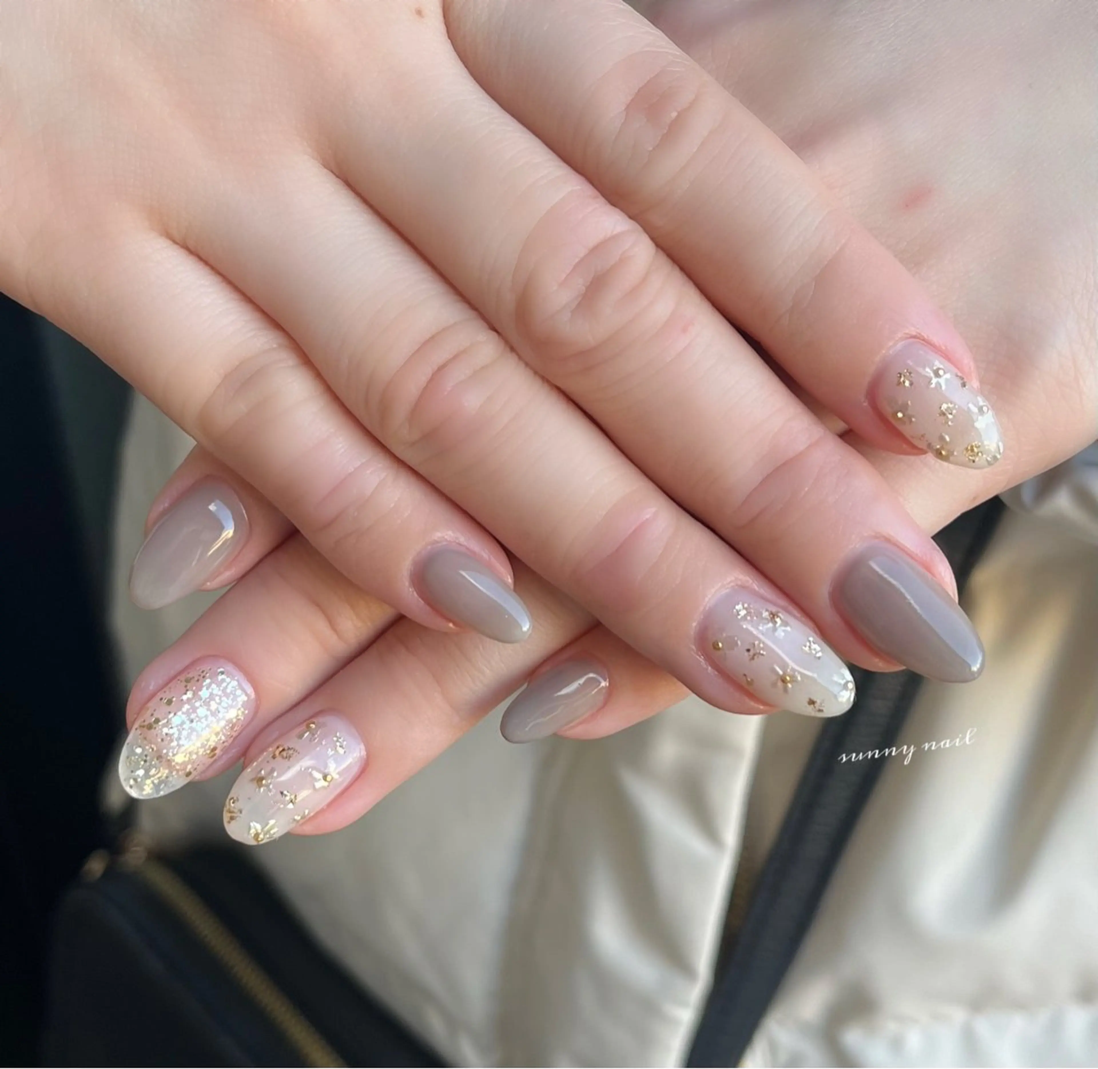ネイル フラワーネイル ジェルネイル ミラーネイル ニュアンスネイル パラジェル sunny nailのネイルデザイン