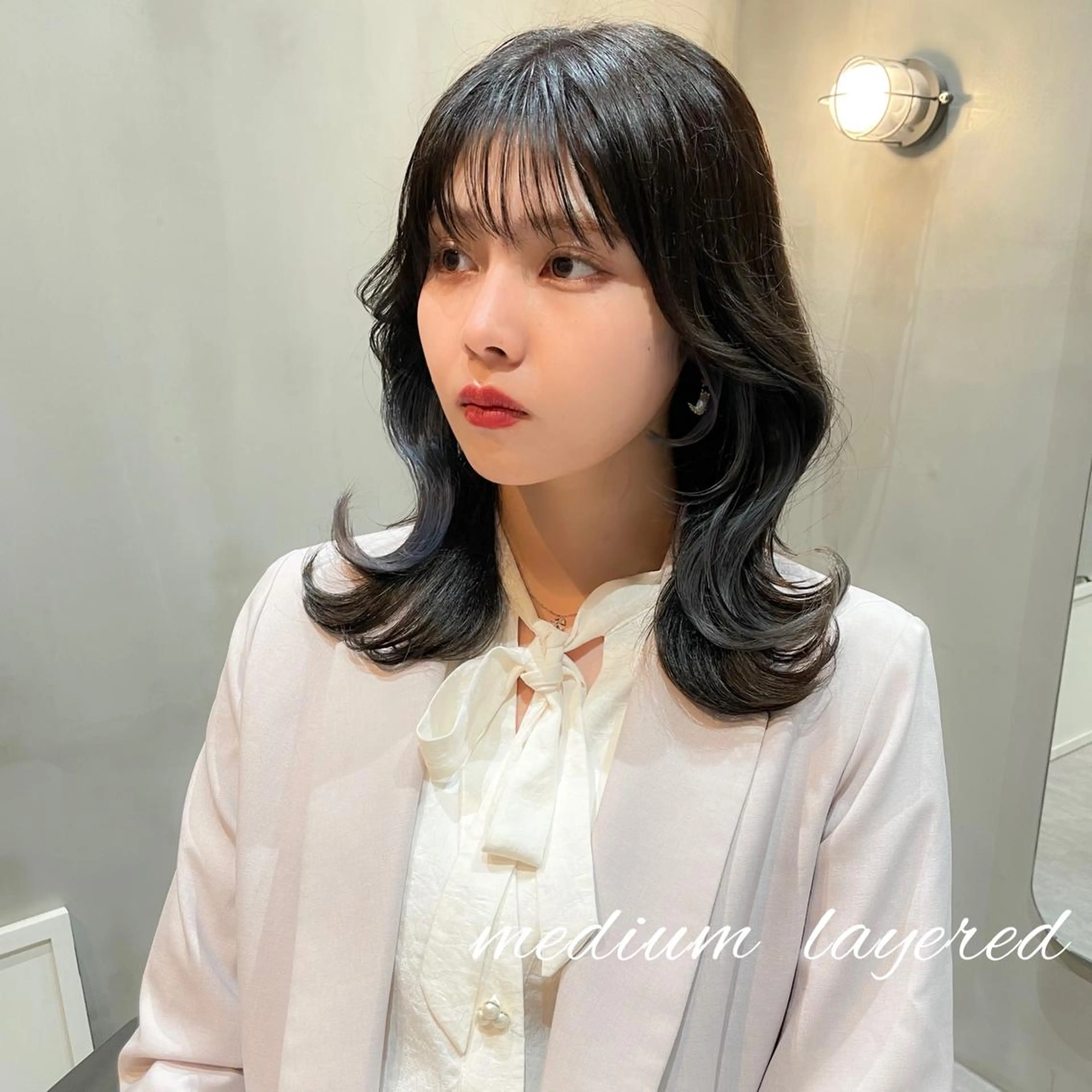 ミディアム ミディアムレイヤー 韓国風ヘア レイヤーカット LOMA🇰🇷 銀座クボタのヘアスタイル