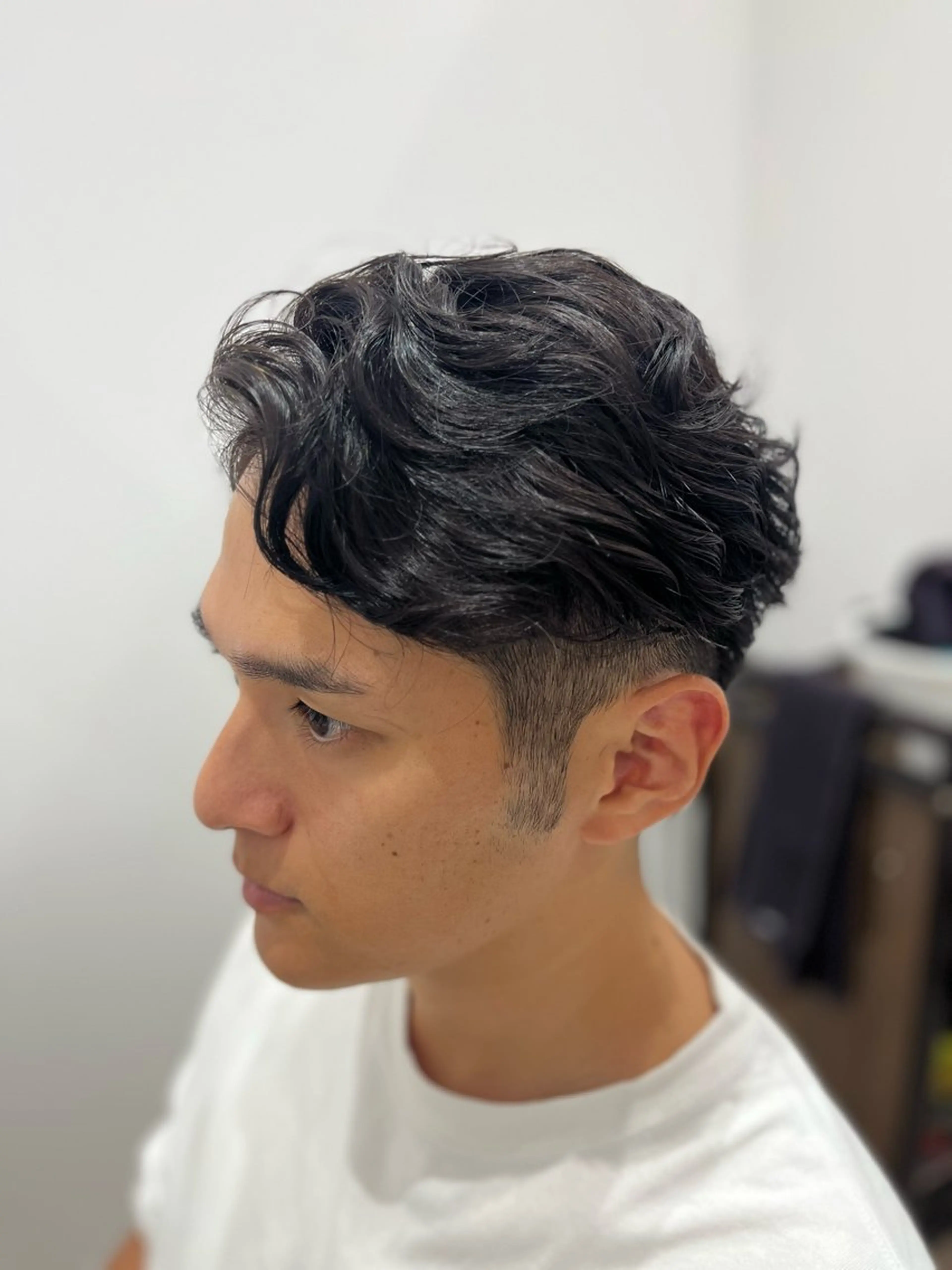 ショート パーマ メンズ メンズパーマ ニュアンスパーマ カット パーマ 🫧ぷる艶カラー🫧 Yuubi🦩のヘアスタイル