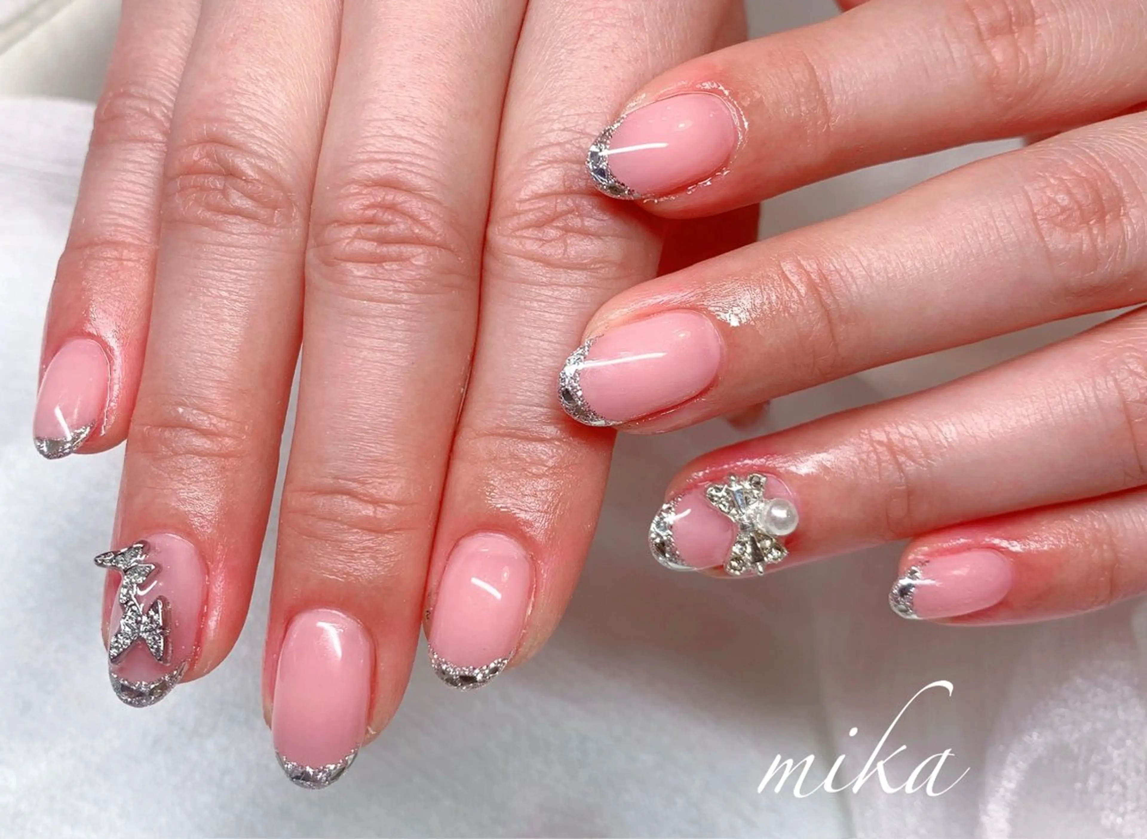 ガラスフレンチ(ストーン2個付き)の写真