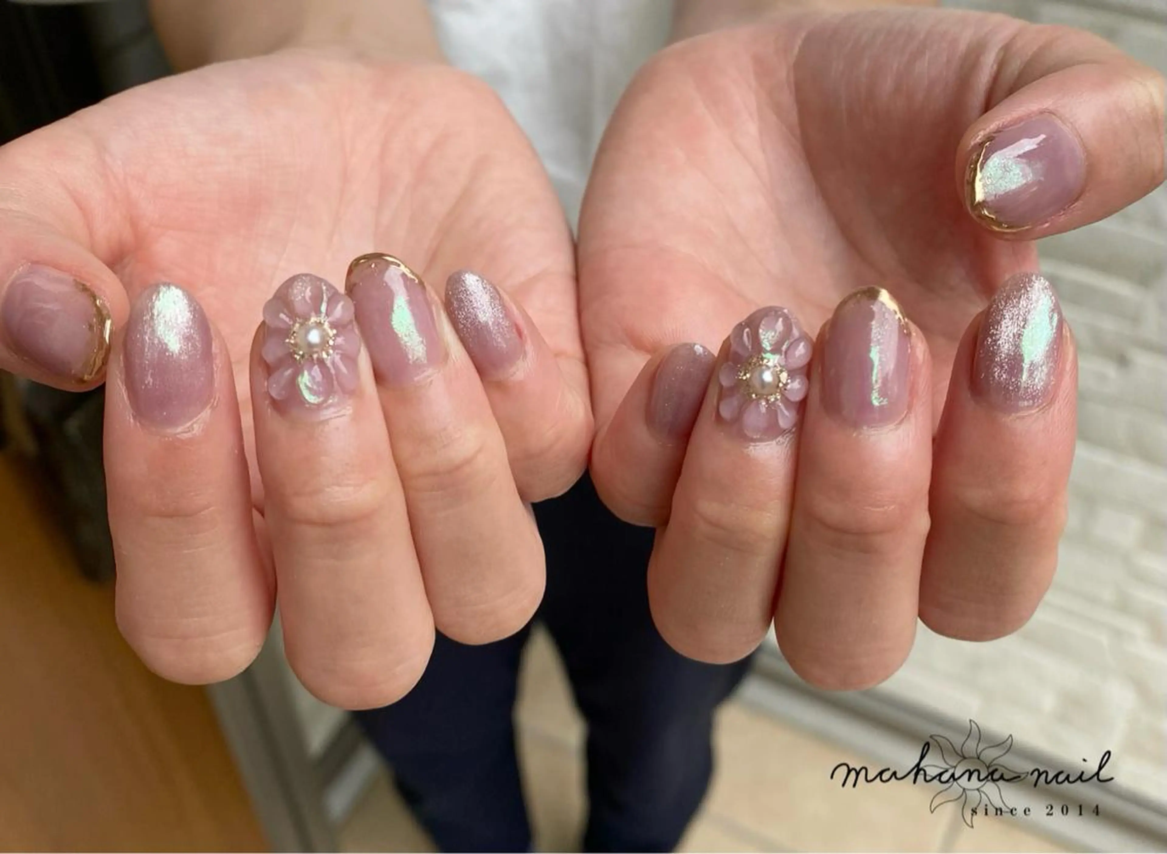 ネイル フラワーネイル 持ち込み ぷっくりネイル mahana nailのネイルデザイン