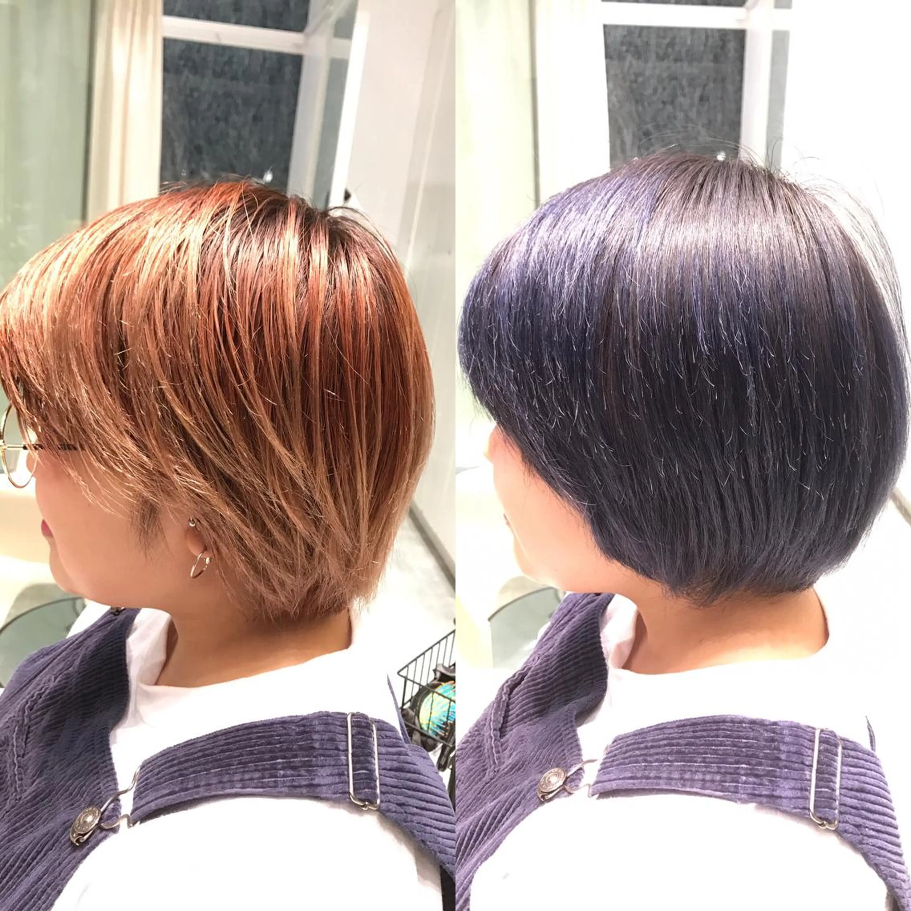 ショート カラー ヘアアレンジ ブルーカラー ブルージュ Re:ta KANZOのヘアスタイル