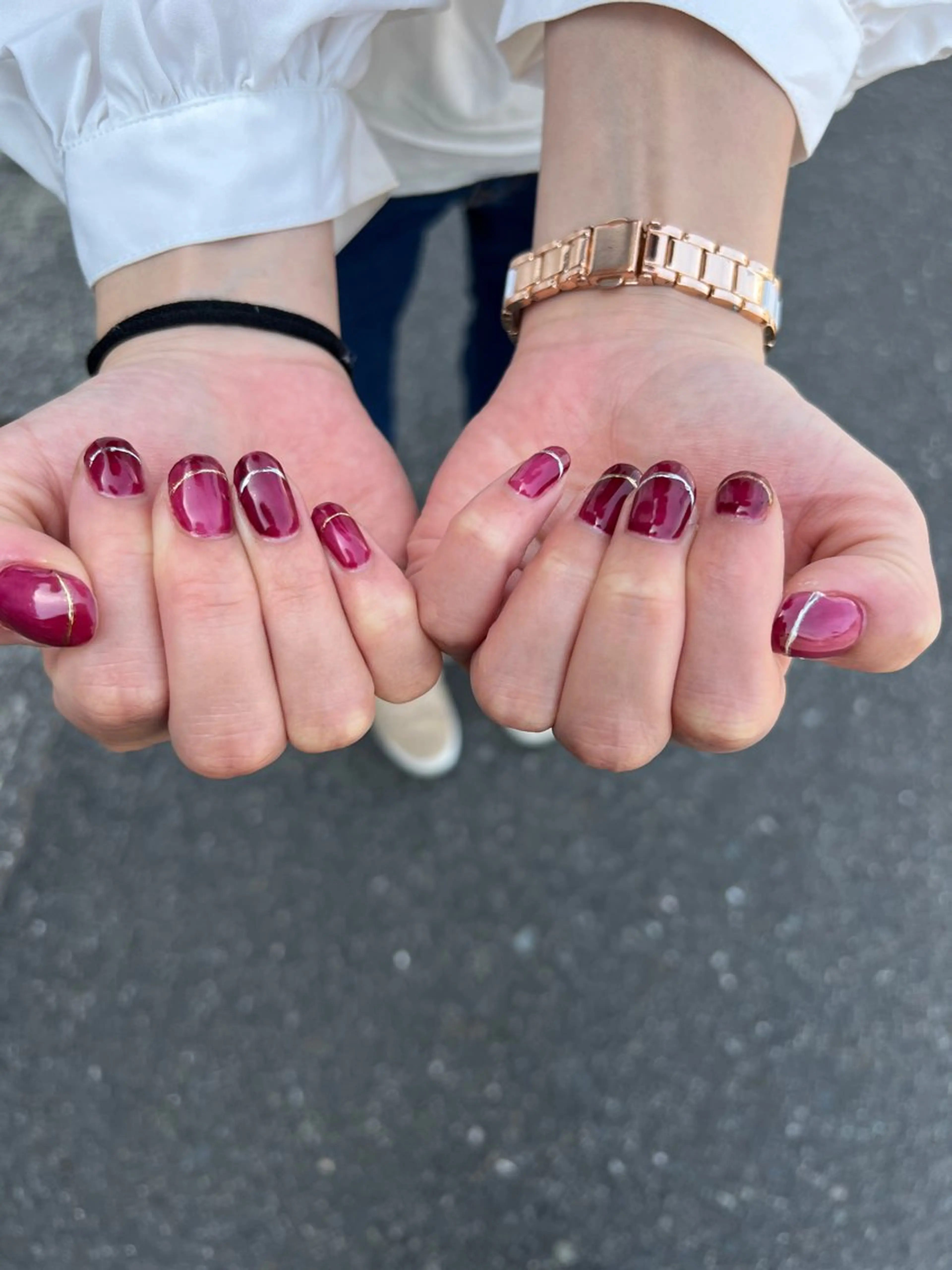 ネイル フレンチネイル ワンカラーネイル Aura nailのネイルデザイン