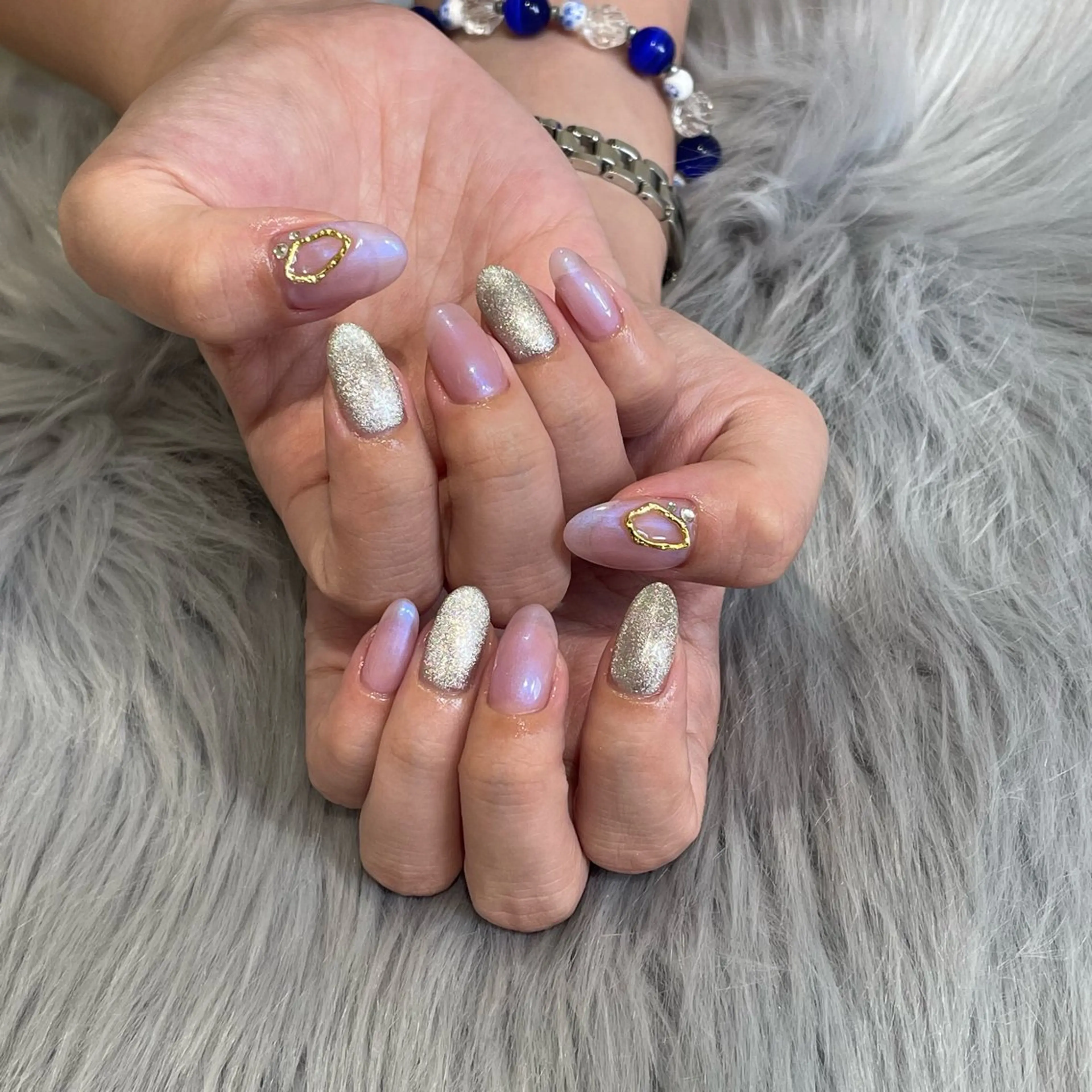 ネイル ラメ(グリッター) ハンドネイル RICO NAIL所属・RICO Nail パーツつけ放題🌈のネイルデザイン