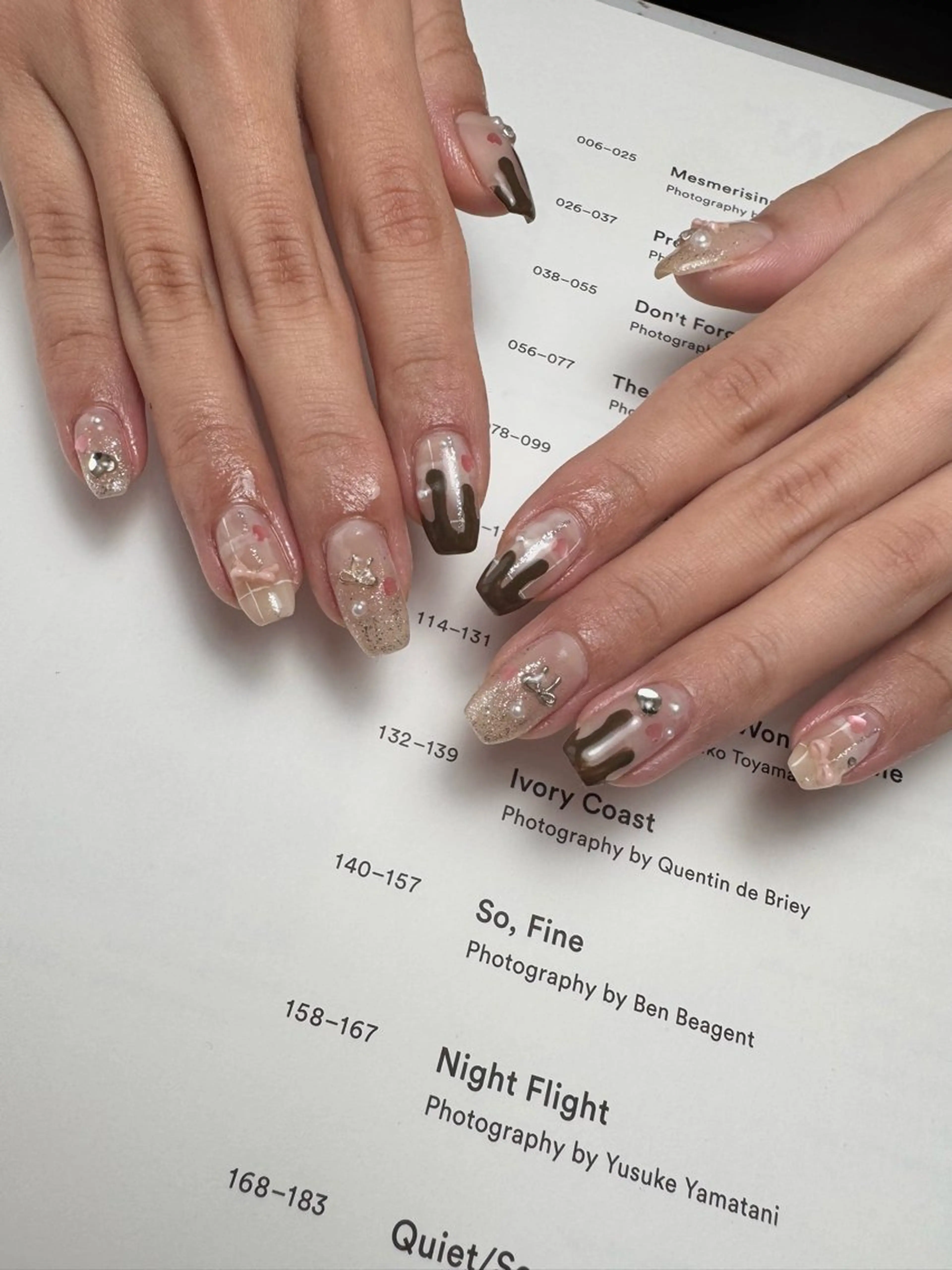 ネイル リボン バレンタイン ハンドネイル 白日-hakubi nail-のネイルデザイン