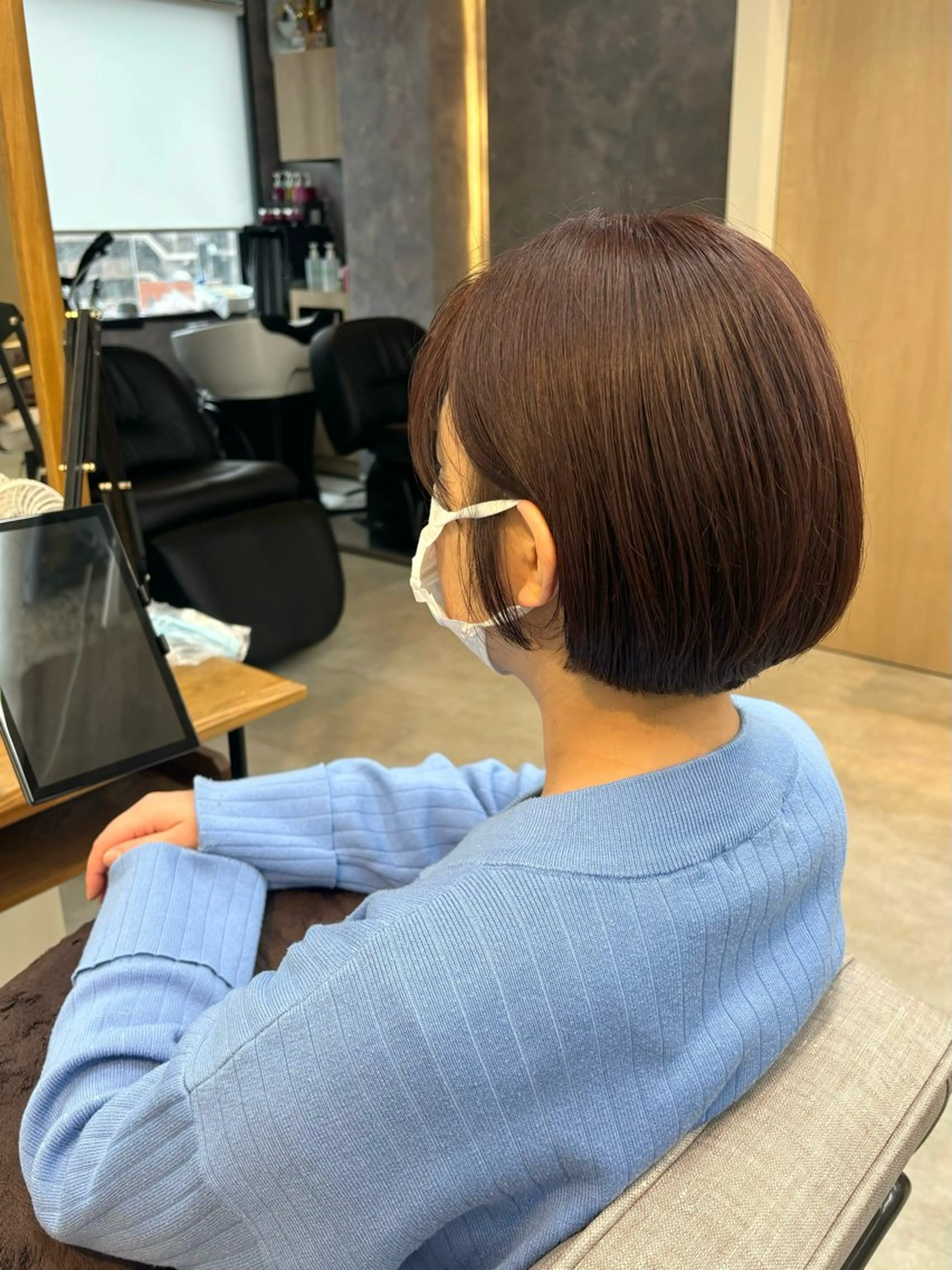 ミディアム カラー ブラウンカラー イルミナカラー ナチュラルブラウン ボブ 髪質改善 桜木町2分/くびれ /ボブ/ナチュラルのヘアスタイル