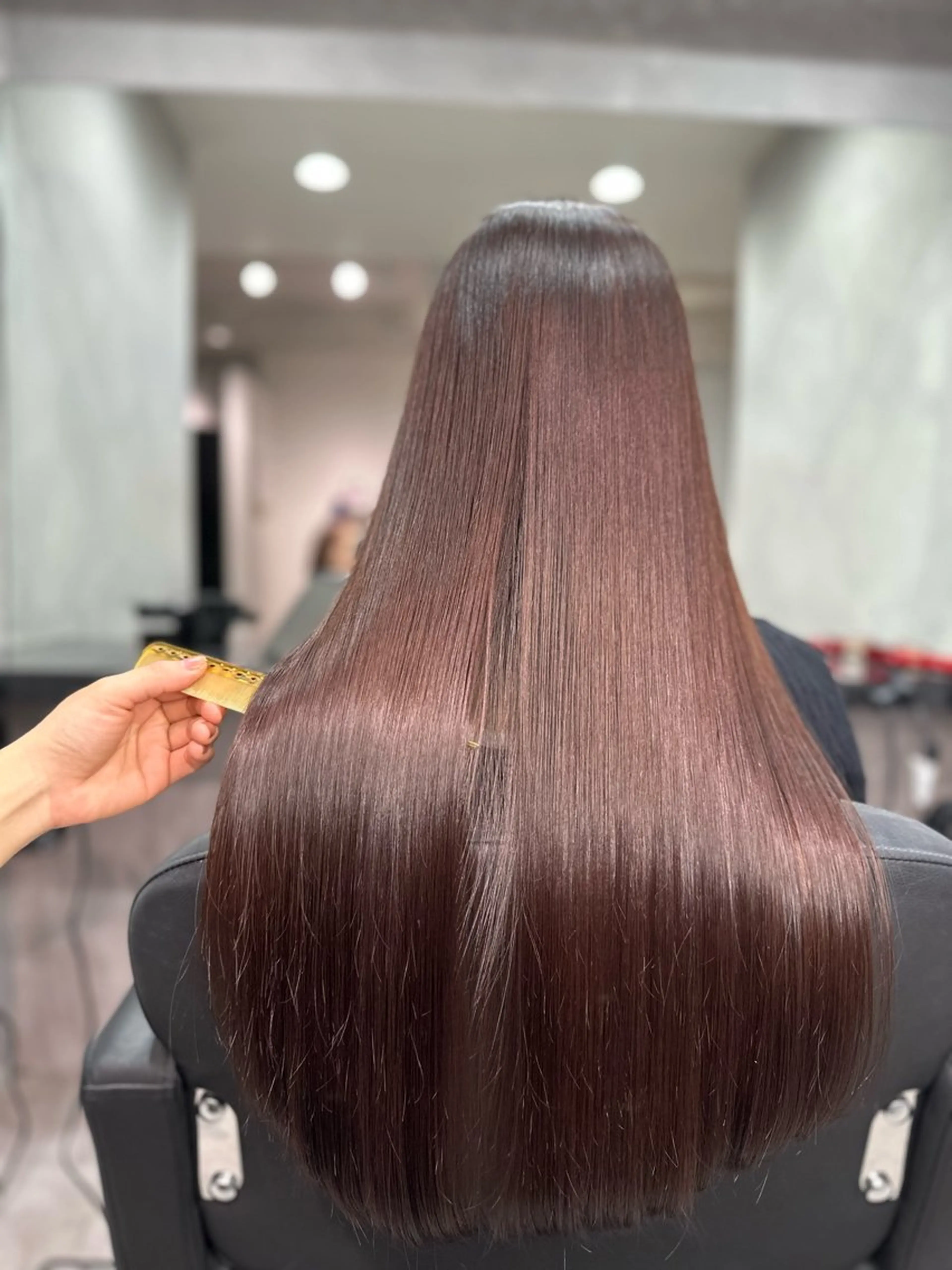 ロング 伸ばしかけ 髪質改善 ロング 縮毛矯正 トリートメント 縮毛矯正 トリートメント LUANA/千種 竹内康のヘアスタイル