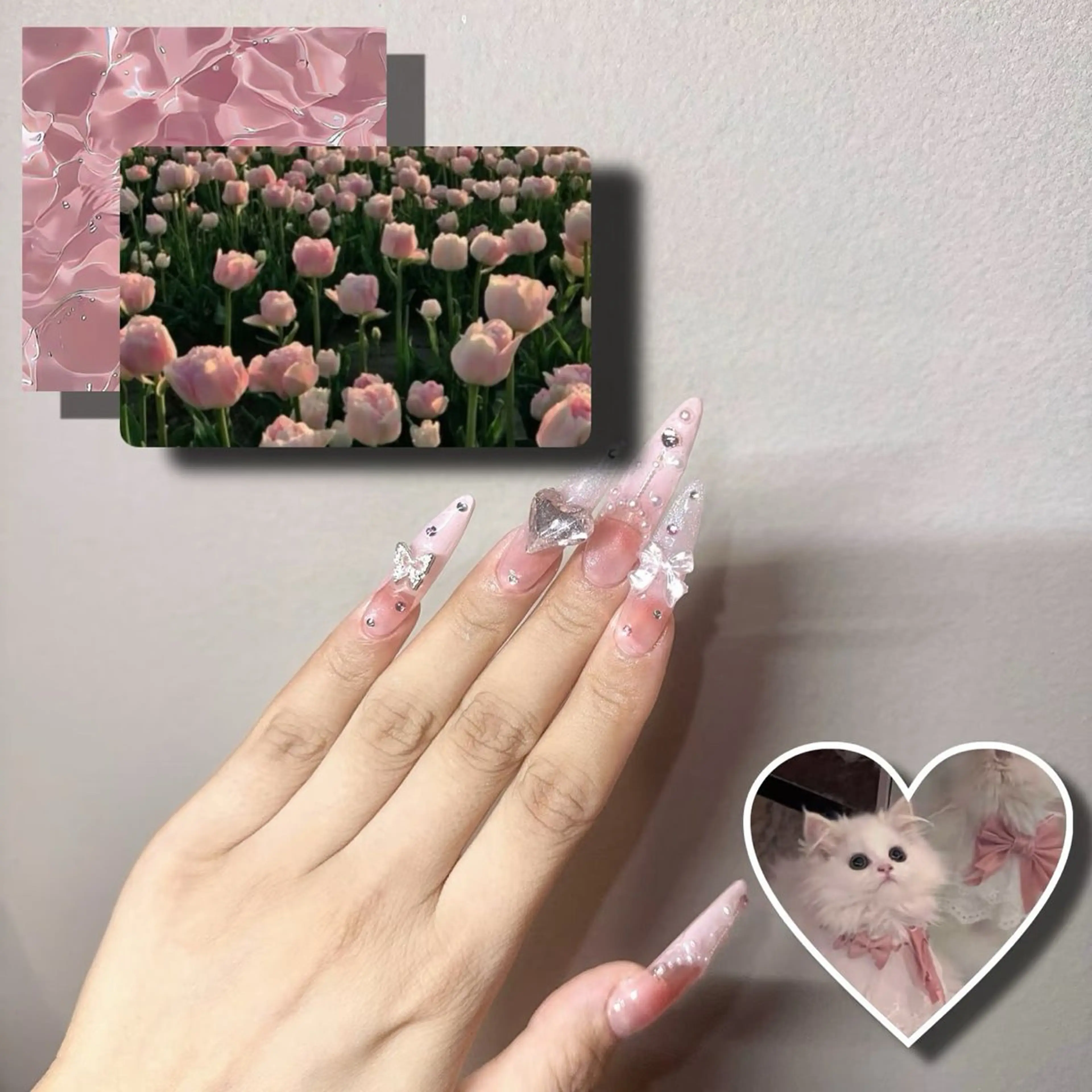 ネイル アートネイル キラキラネイル ロングネイル ピンク ハンドネイル ren renaのネイルデザイン