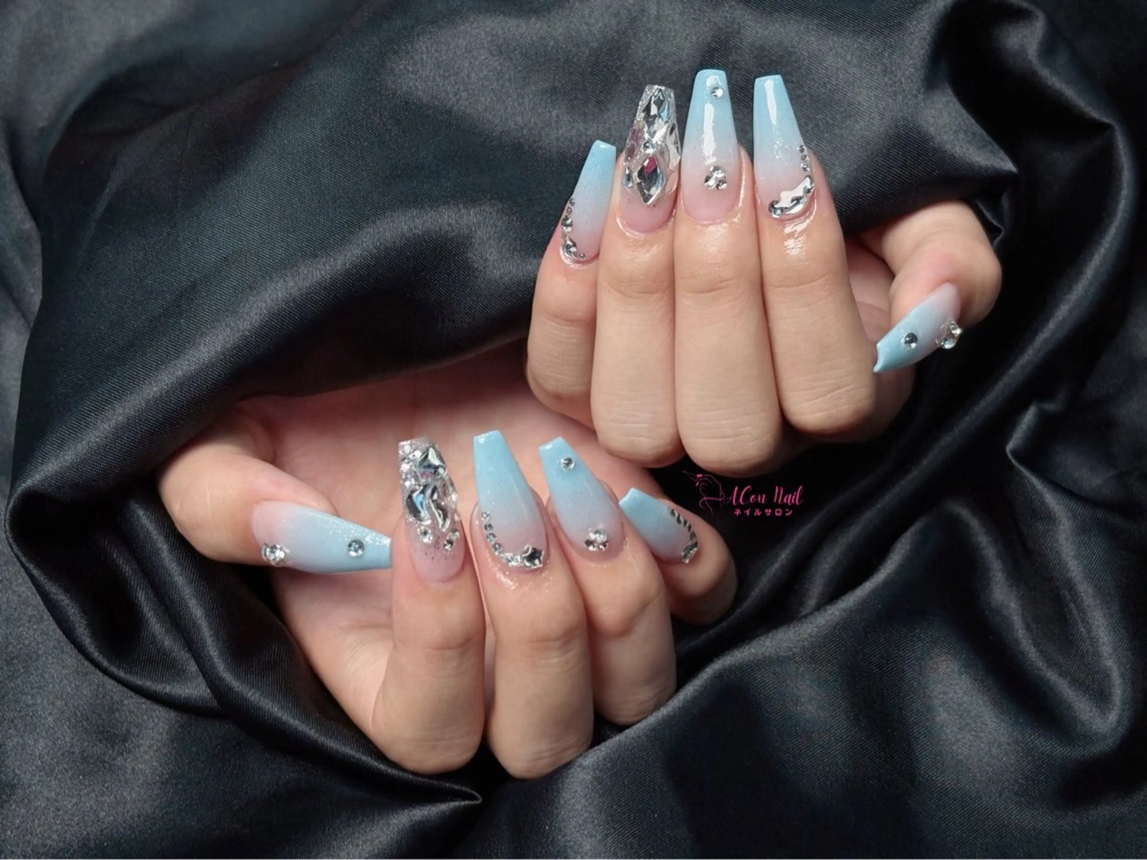 ネイル 桜ネイル 長さ出し フラワーネイル フレンチネイル ジェルネイル ハンドネイル AConNailSalon所属・ACon NailSalonのネイルデザイン