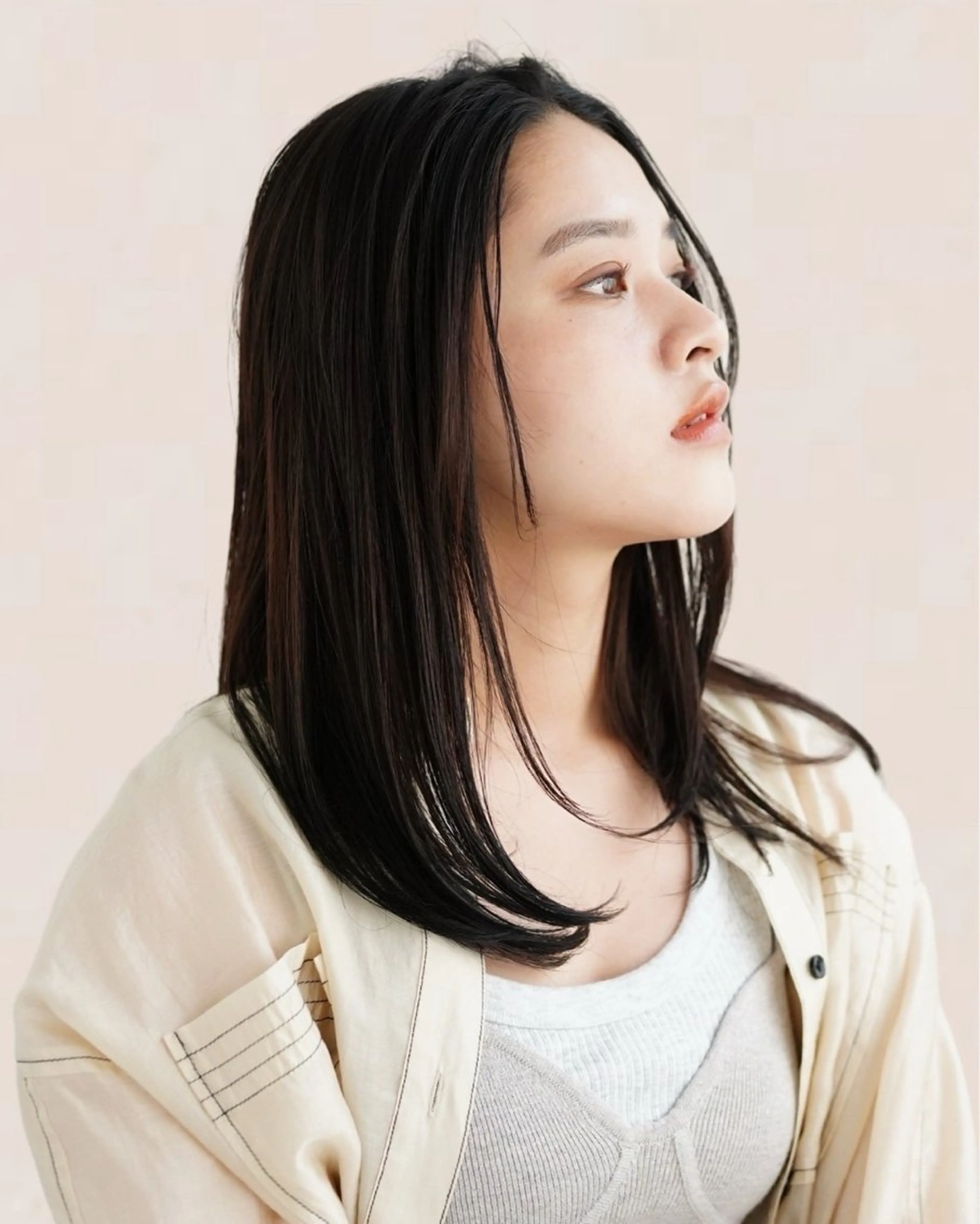 セミロング カラー 銀座⚜️【脱白髪染め 美髪矯正】トグチのヘアスタイル