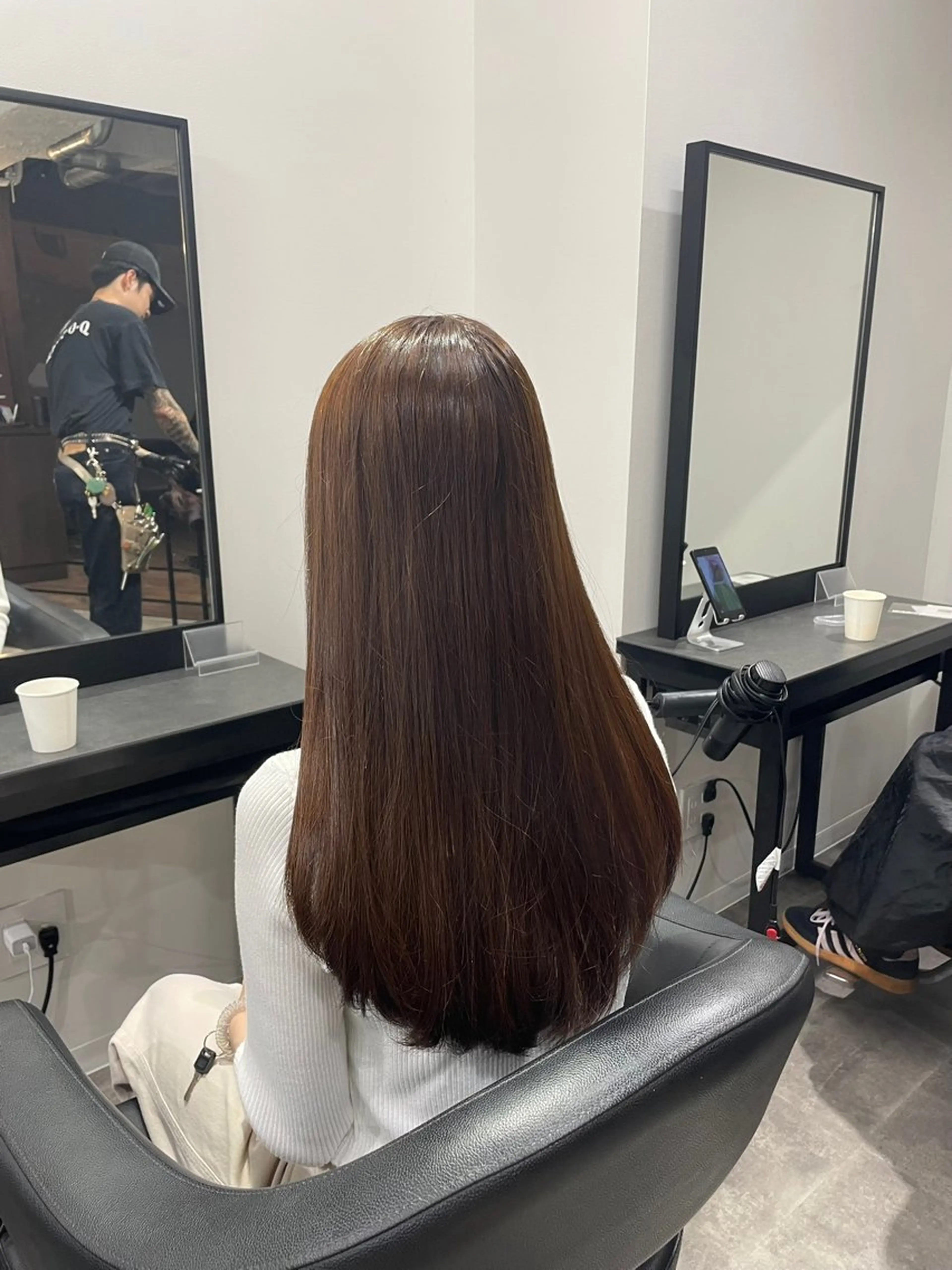 ロング カラー ブリーチ ダブルカラー ブリーチなしカラー 髪質改善 トリートメント 🤍透明感推しカラー 🤍yui‪💞✨のヘアスタイル