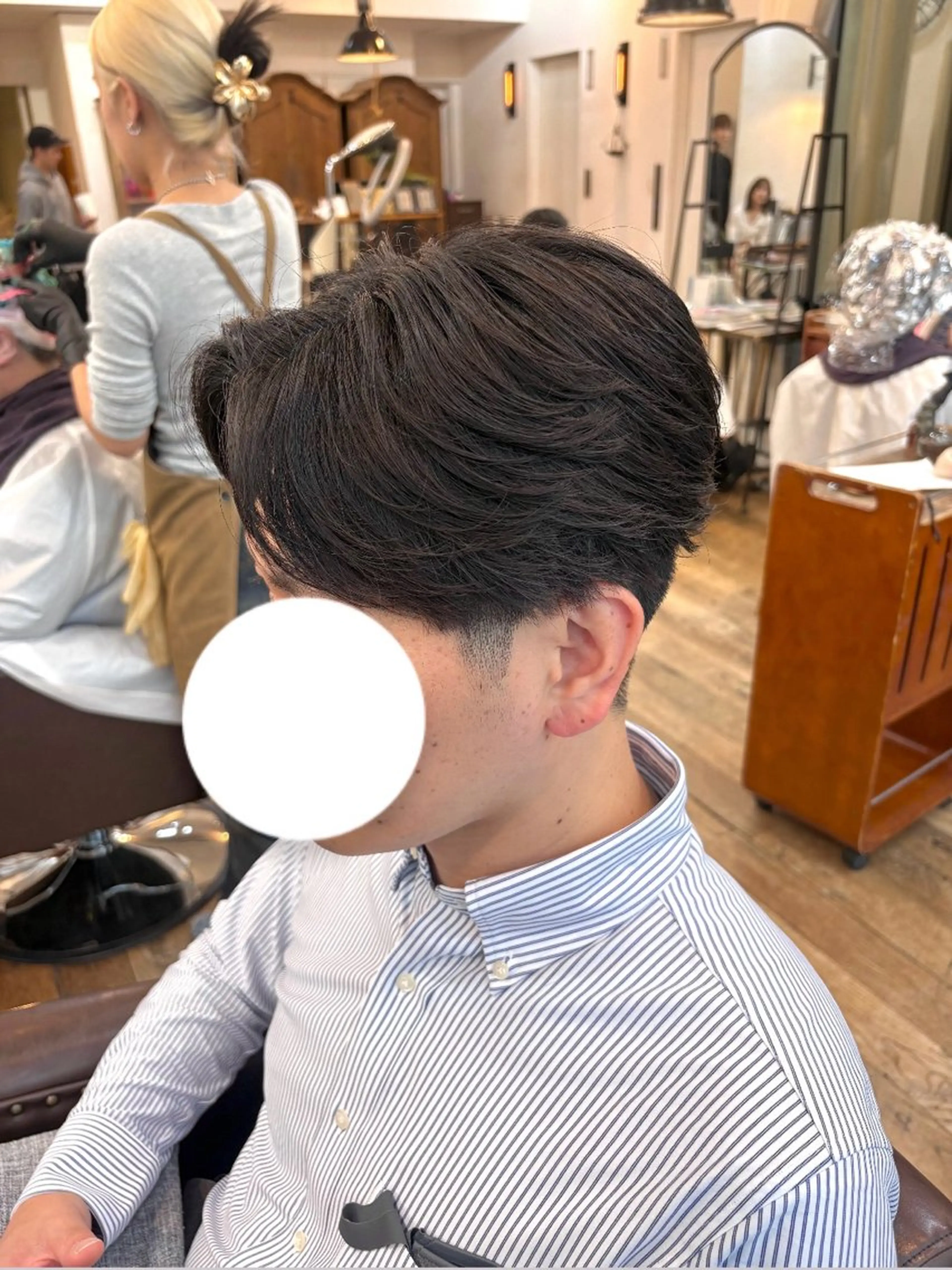 メンズ センターパート フェザーパーマ メンズパーマ カット パーマ Belle 並木通り店所属・rena/ パーマ/カラーのヘアスタイル