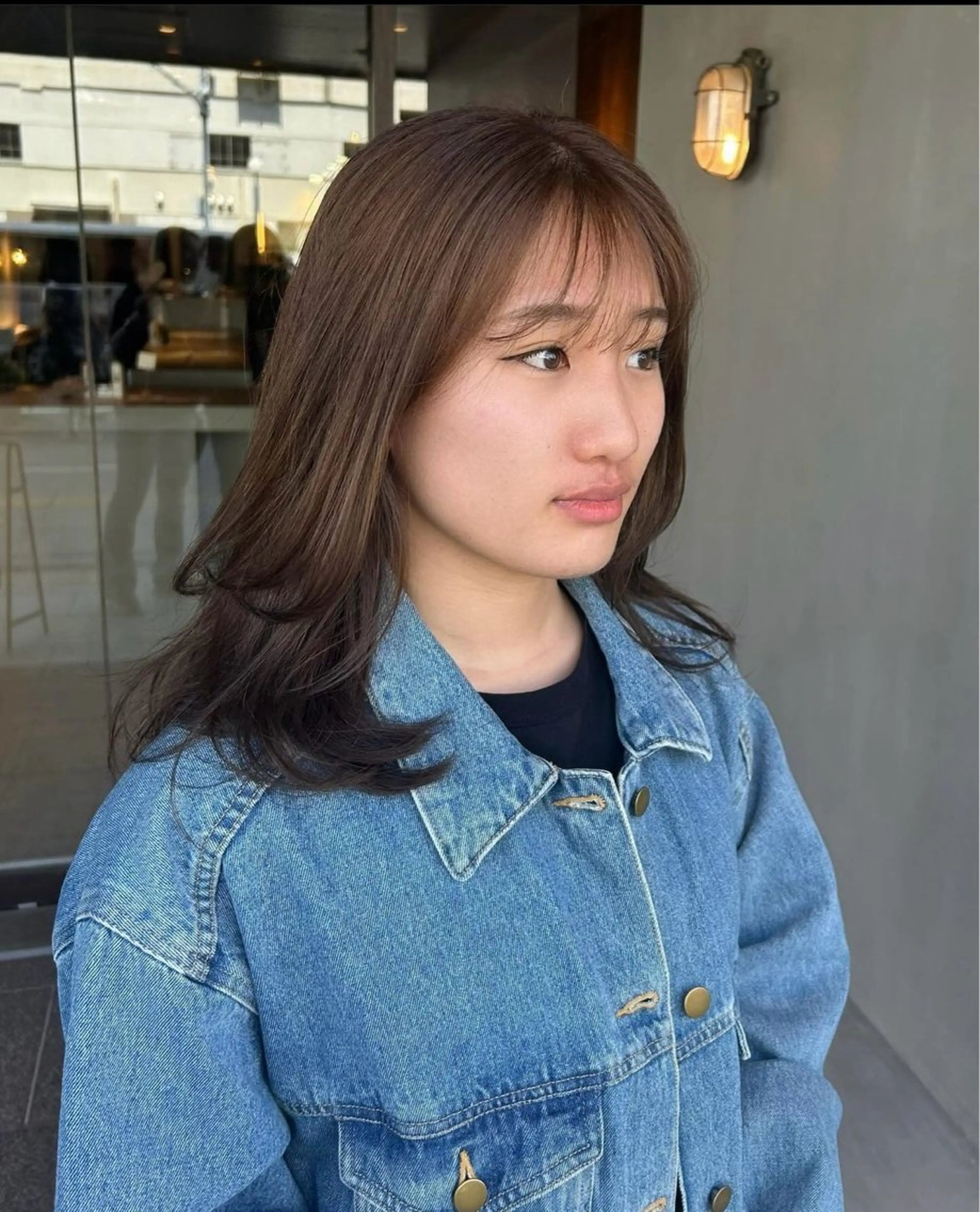 セミロング カラー 顔周りカット ヘアカラー Lolonois野田 ヒガシ カイリ🐬のヘアスタイル