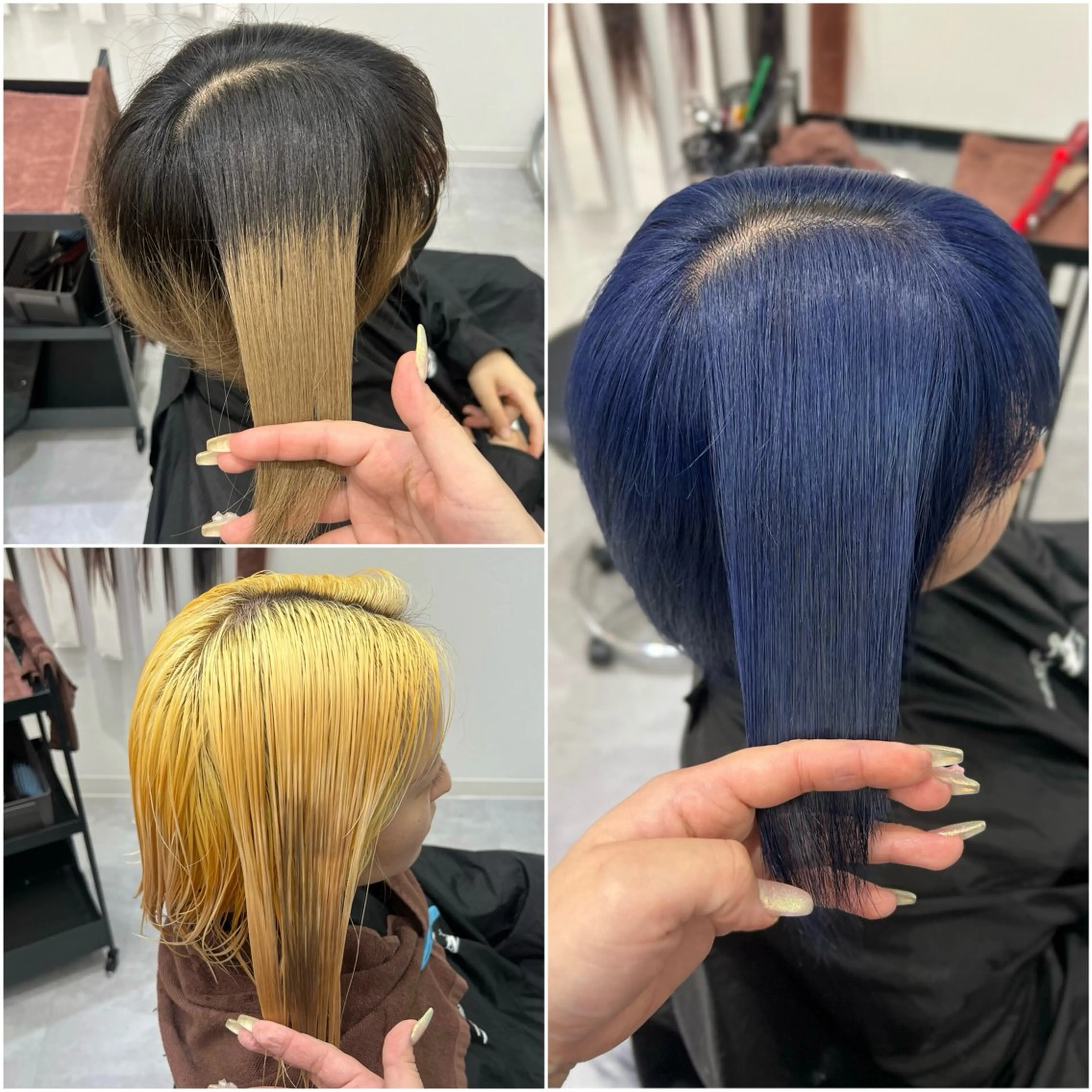 ショート カラー シールエクステ ブリーチ ブルーカラー 透明感カラー デザインカラー いろあそび所属・八王子早朝🉐カット モデル募集🉐のヘアスタイル