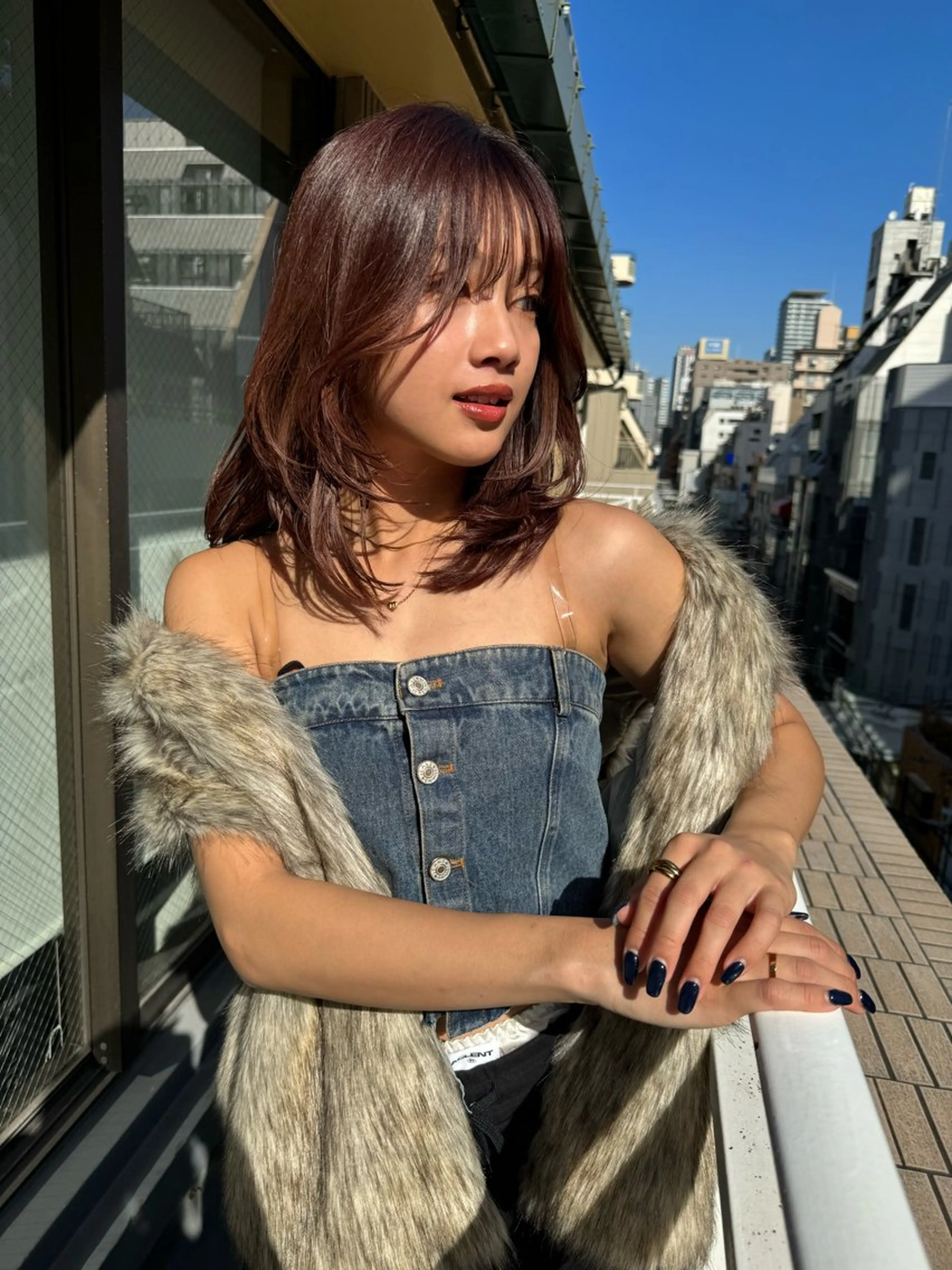 ミディアム デザインカット カット ヘアカラー 韓国 / 中国ヘア 🦋Noniのヘアスタイル