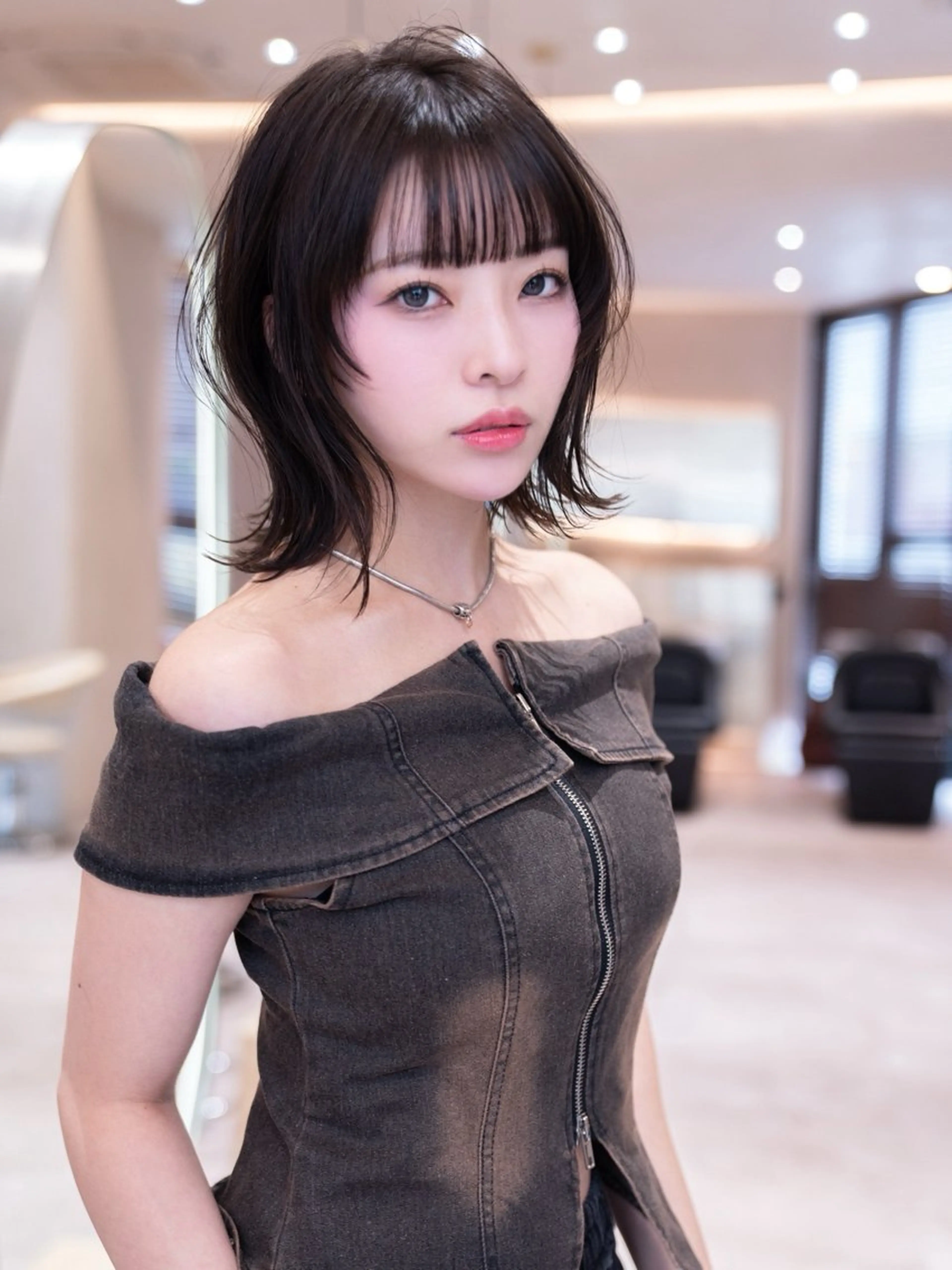 ミディアム カラー カット ヘアカラー トリートメント 渋谷/レイヤーボブ・ 韓国ボブ特化/楓のヘアスタイル