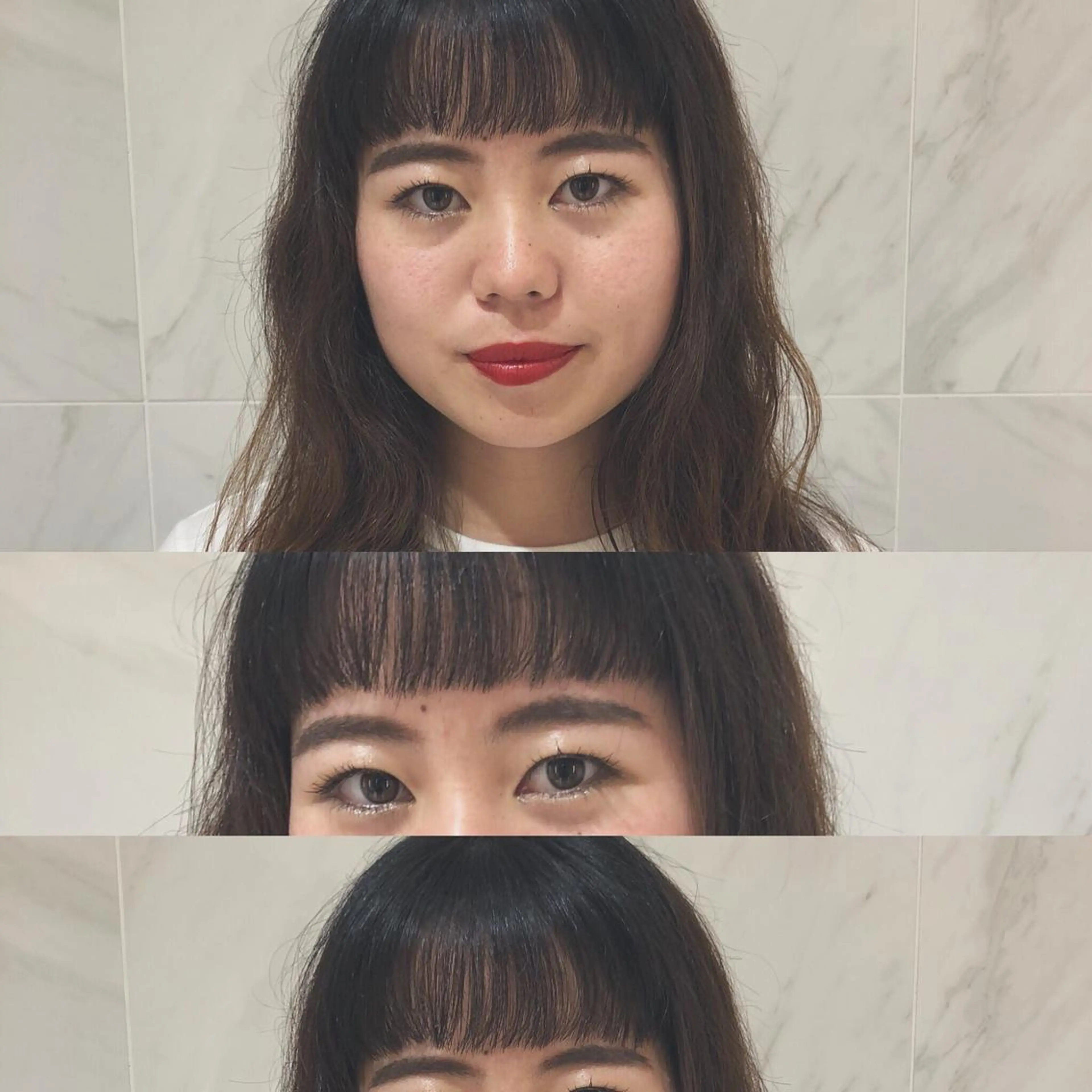 セミロング パーマ カット 荒木 依莉亜のヘアスタイル