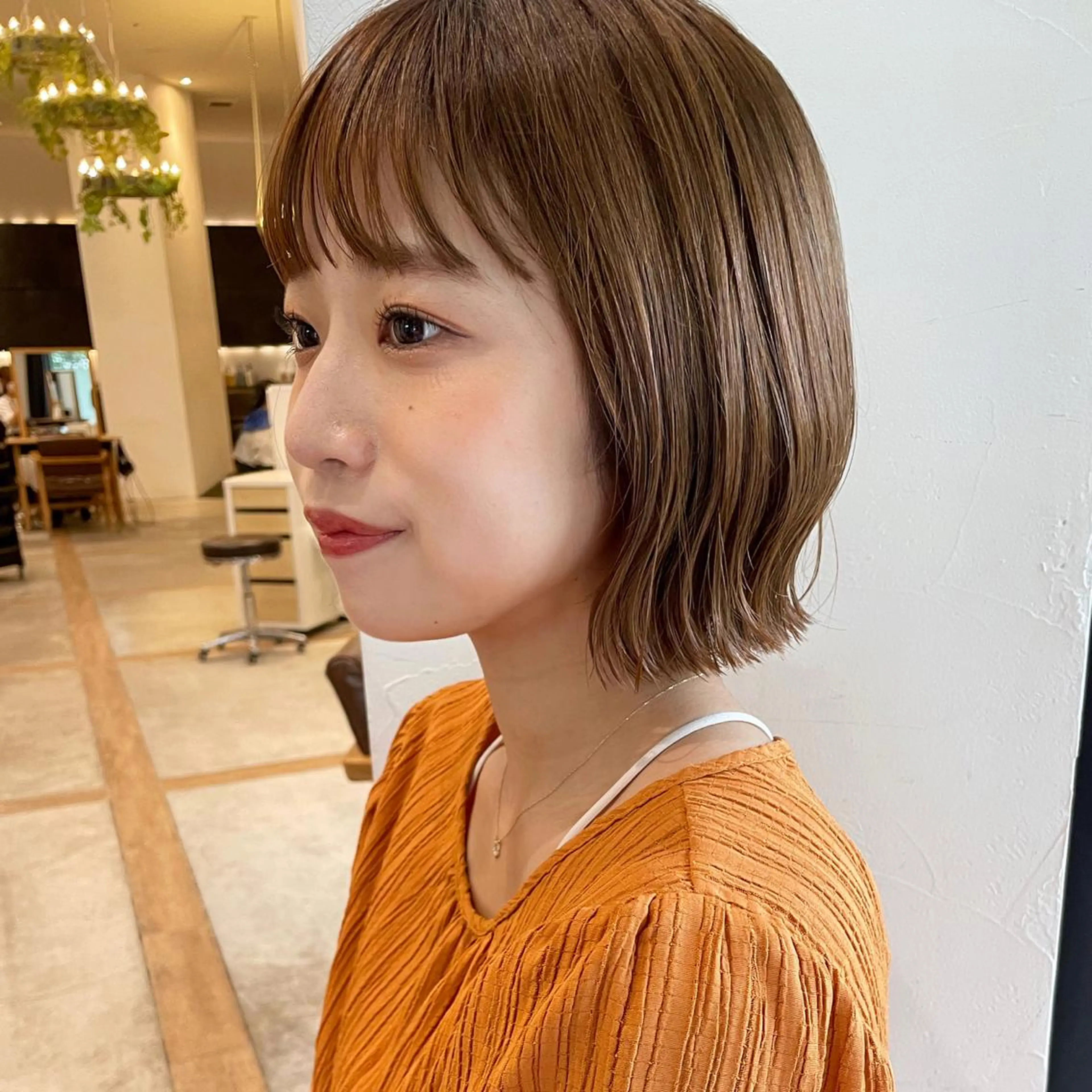 ショート カラー ベージュカラー ボブ OAK 学芸大学所属・秋葉萌　透明感カラー /レイヤー/ボブ♡のヘアスタイル
