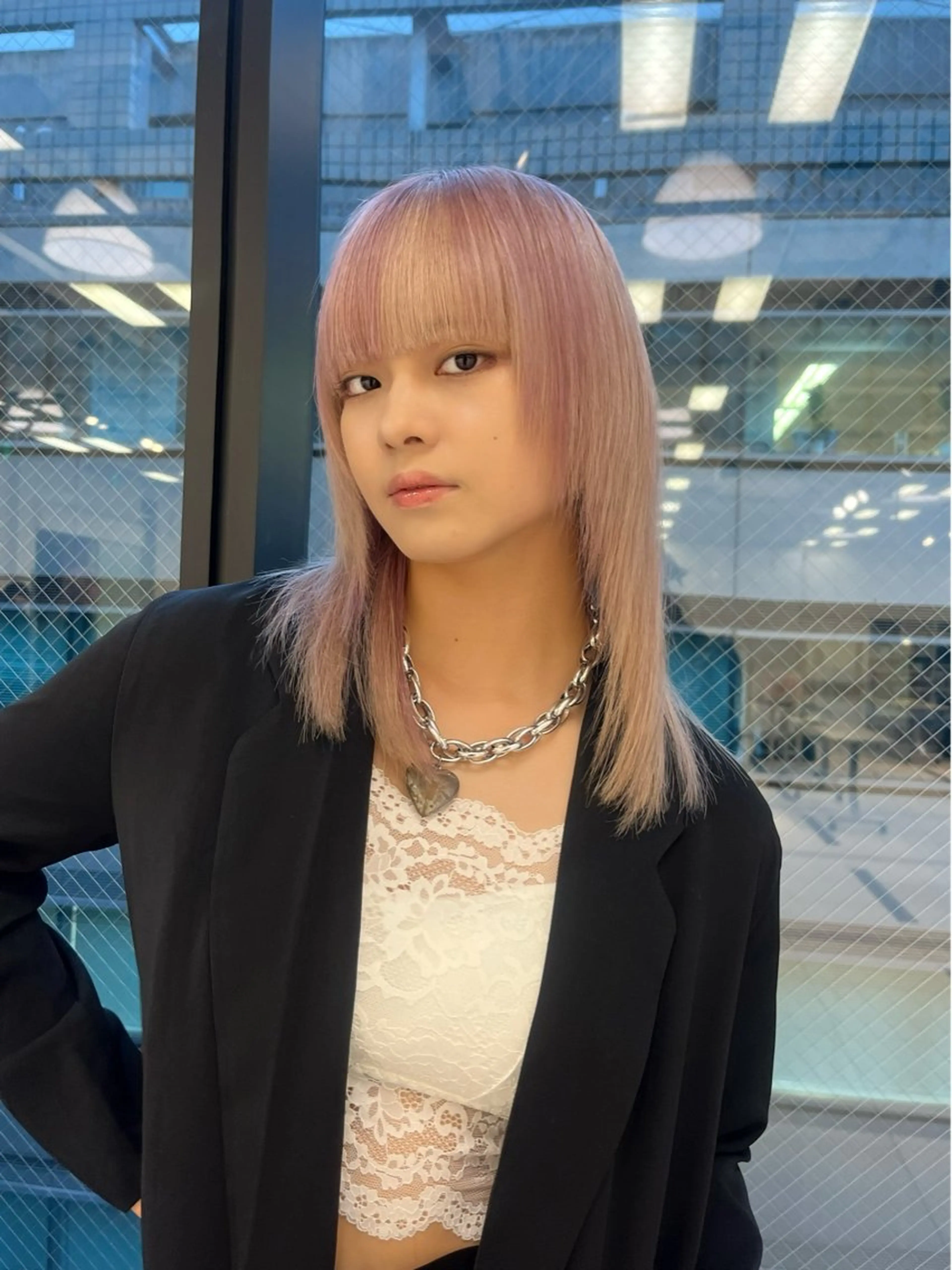 カラー 顔まわり/ボブウルフ 🤍愛唯(めい)のヘアスタイル