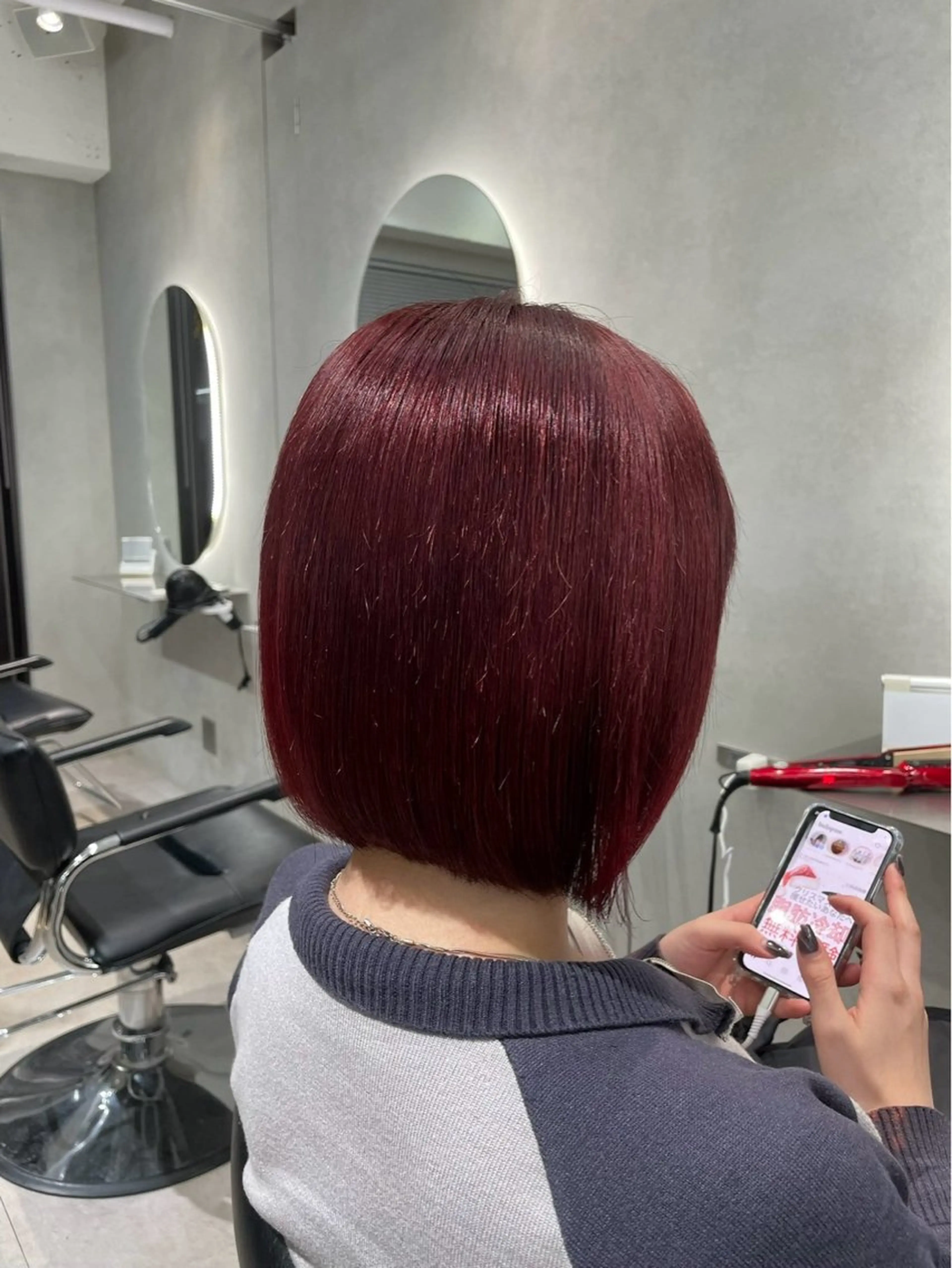 ショート カラー ピンクカラー レッドカラー 表参道/ハイライト バレイヤージュのヘアスタイル