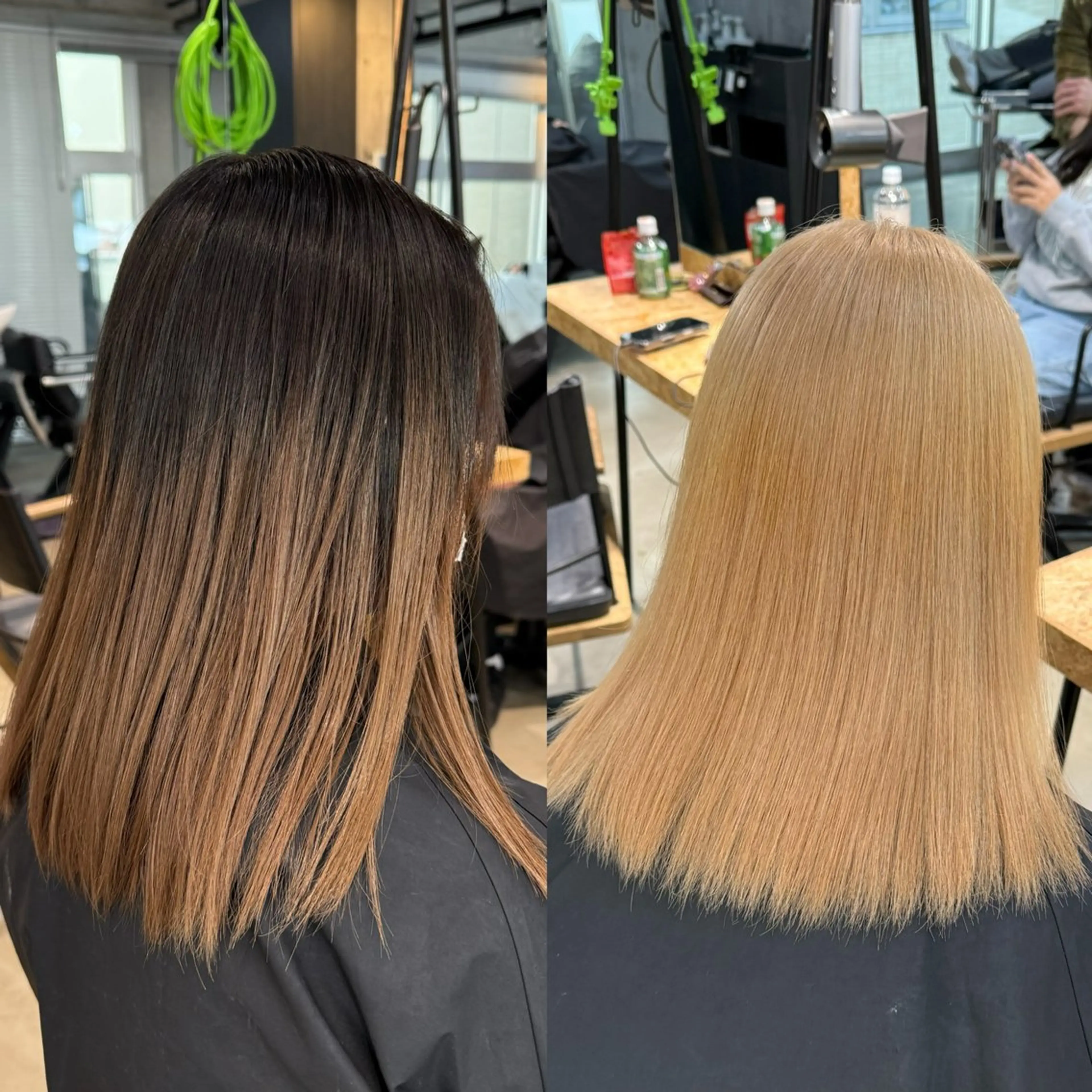 セミロング カラー ベージュカラー ブリーチ ブロンド ミルクティーベージュ ピンクカラー ヘアカラー ハイトーン特化/ 複雑履歴修正/拓真のヘアスタイル