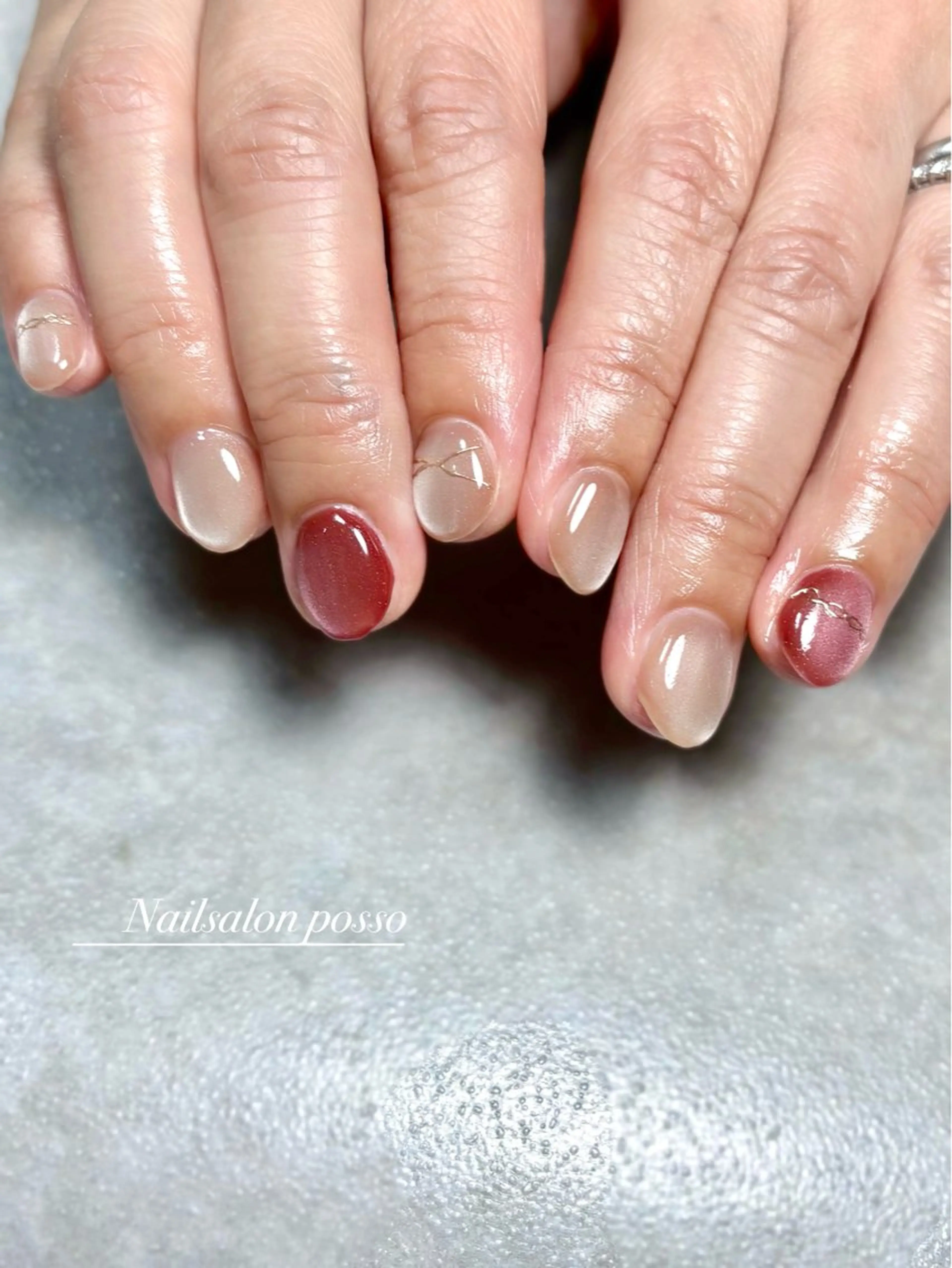 ネイル マグネットネイル ミラーネイル ハンドネイル Nail Salon Posso所属・Asuka /possoのネイルデザイン