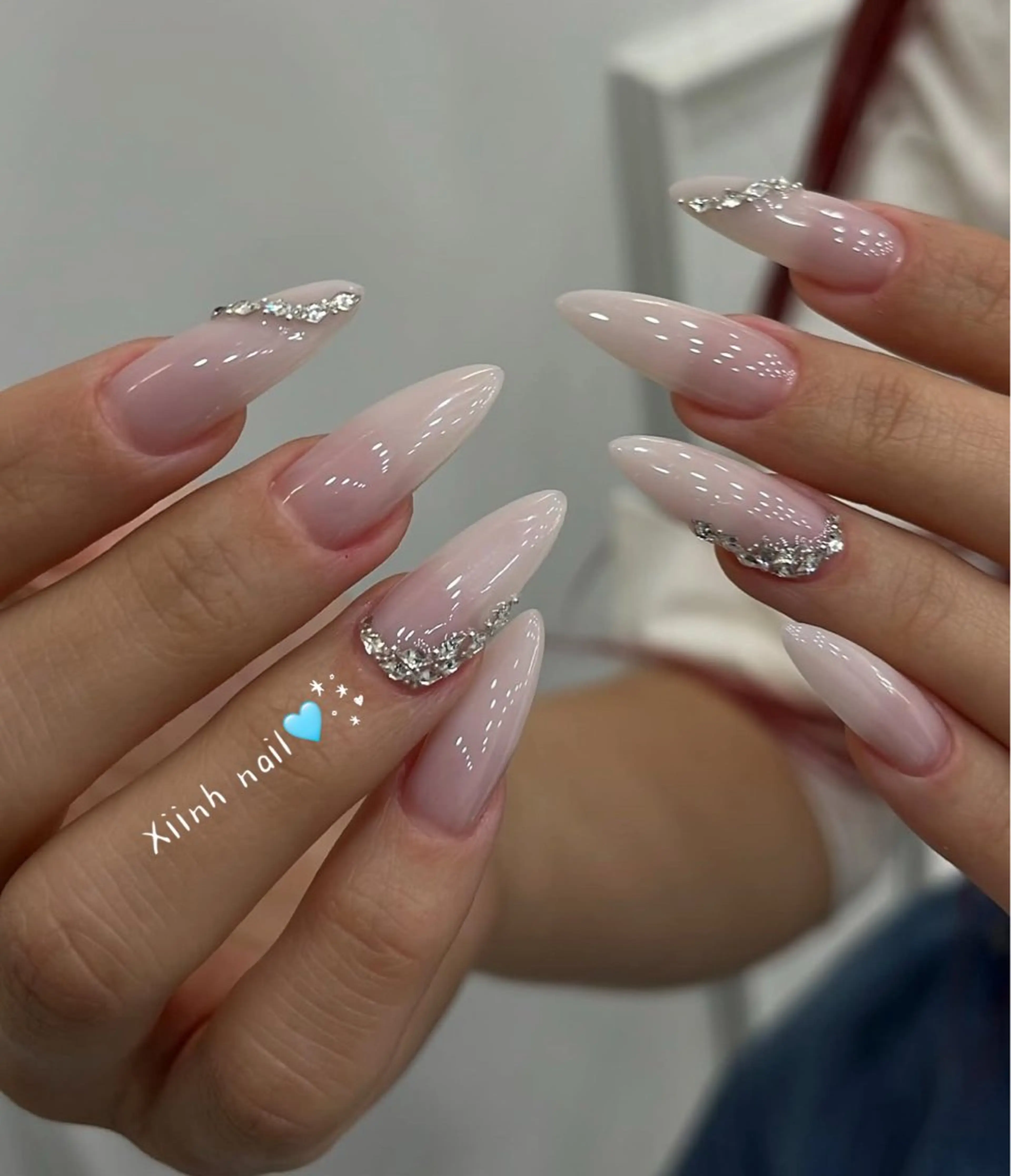 ネイル ブラウン チークネイル 桜ネイル 長さ出し フットネイル ハンドネイル XIINH NAIL SALONのネイルデザイン