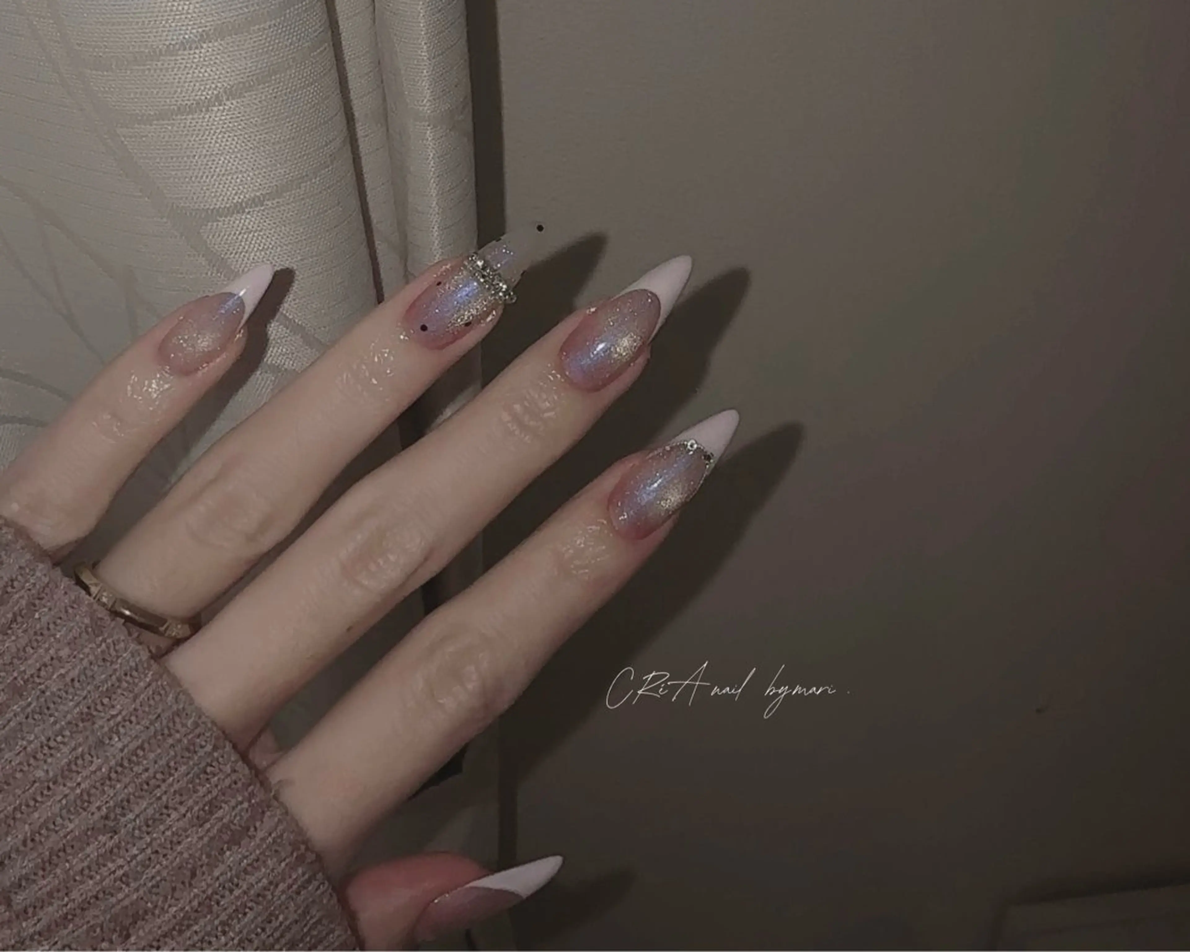 ネイル フレンチネイル マグネットネイル スカルプネイル ショートネイル ハンドネイル CRéA　-private nailsalon-所属・CReA nailのネイルデザイン