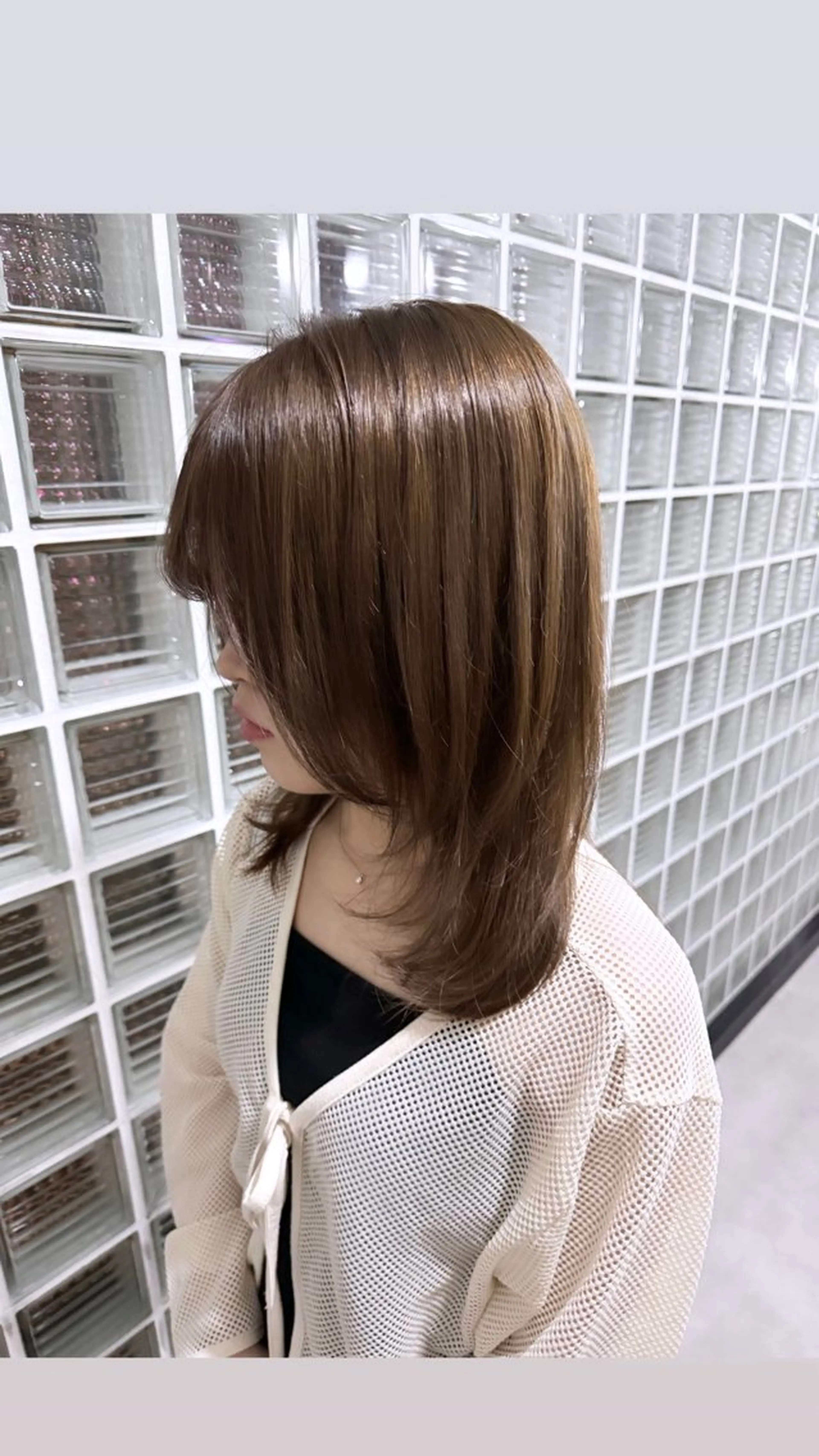 ミディアム カラー ヘアアレンジ ベージュカラー ブリーチ 梅田トレンドレイヤー RISA🎀💕のヘアスタイル