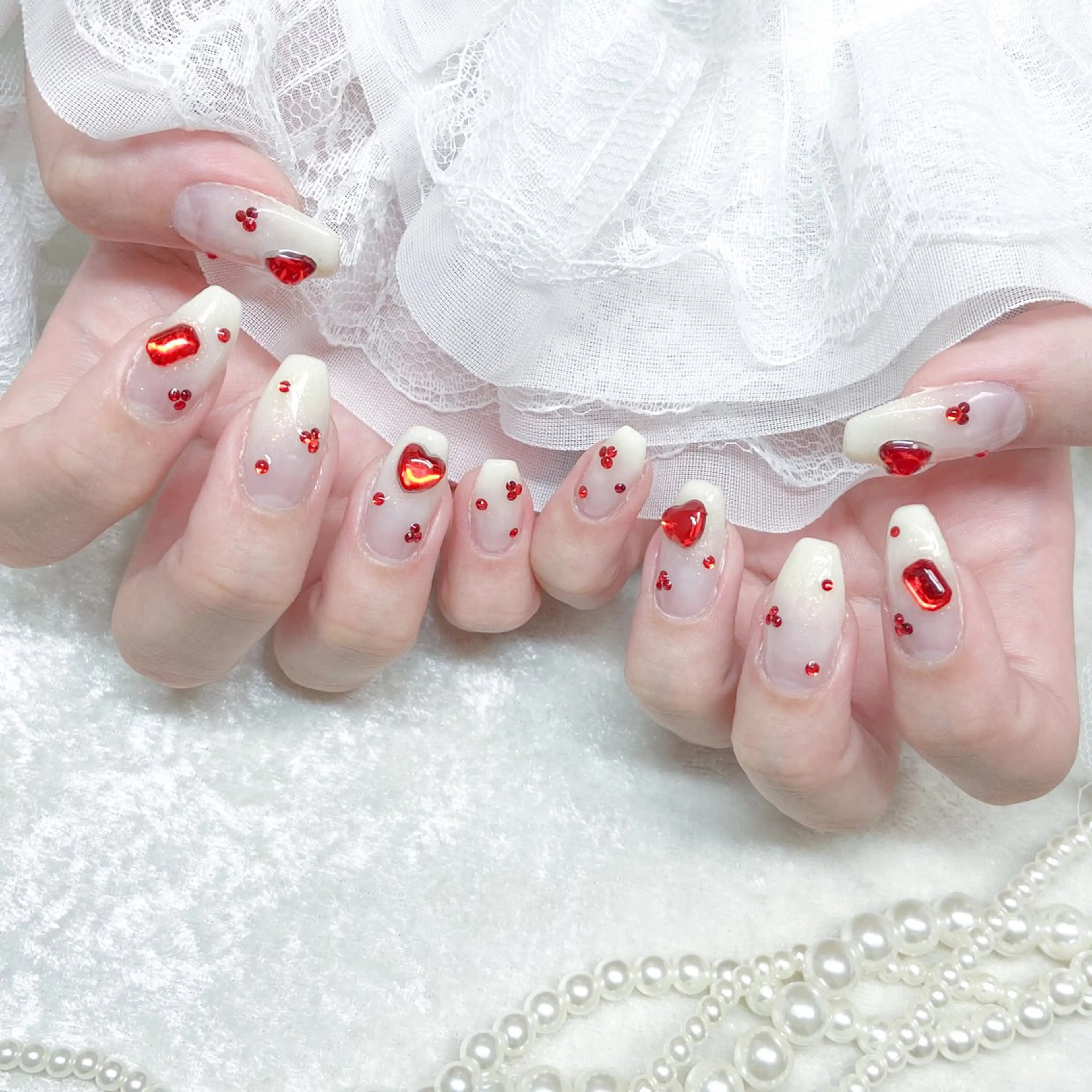 ネイル アートネイル 長さ出し フットネイル グラデーション 韓国ネイル ハンドネイル Kanako 💫のネイルデザイン