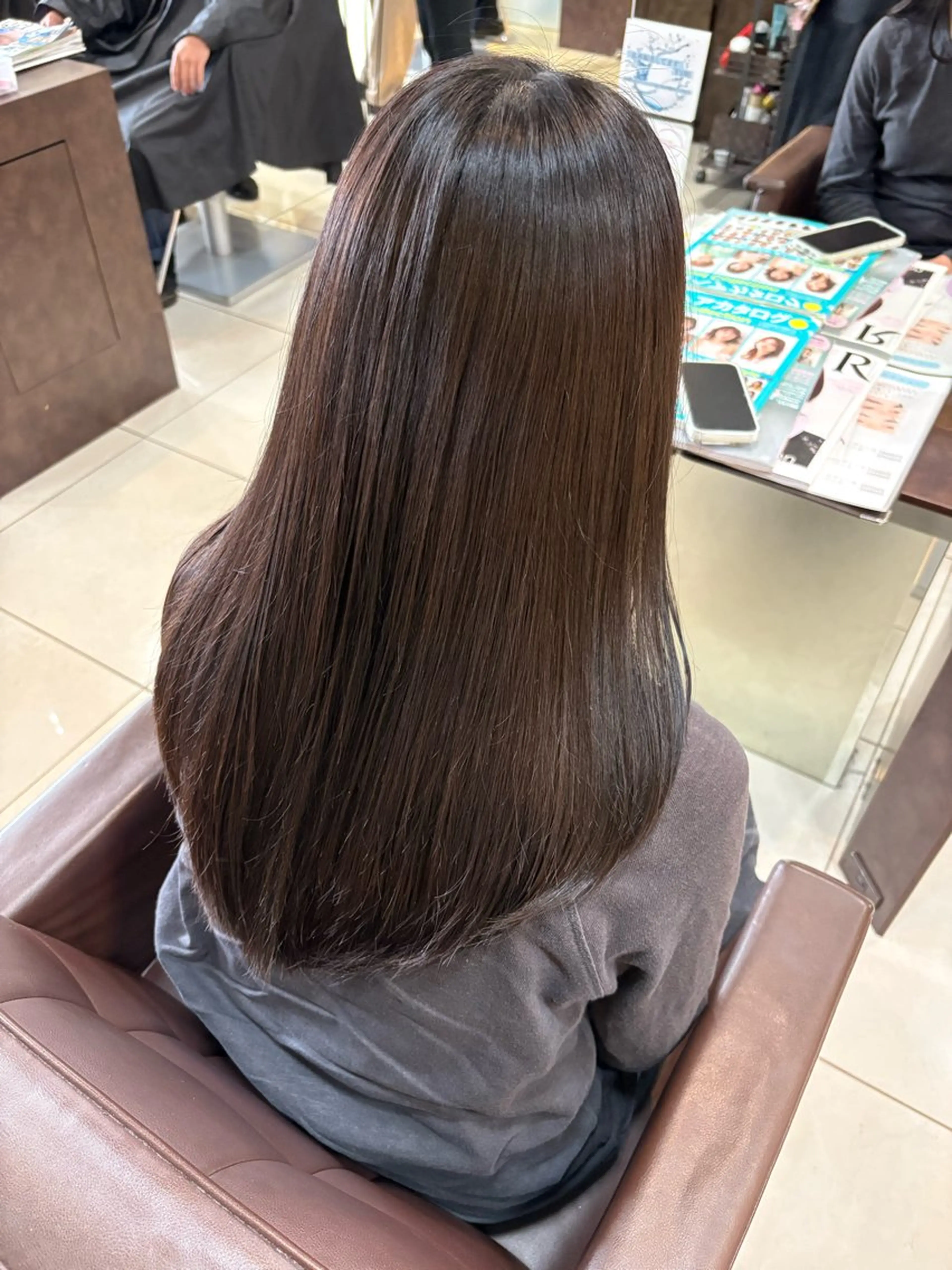 ミディアム カラー カット ヘアカラー トリートメント 🤎韓国ヘア ベージュ まゆか🤎のヘアスタイル