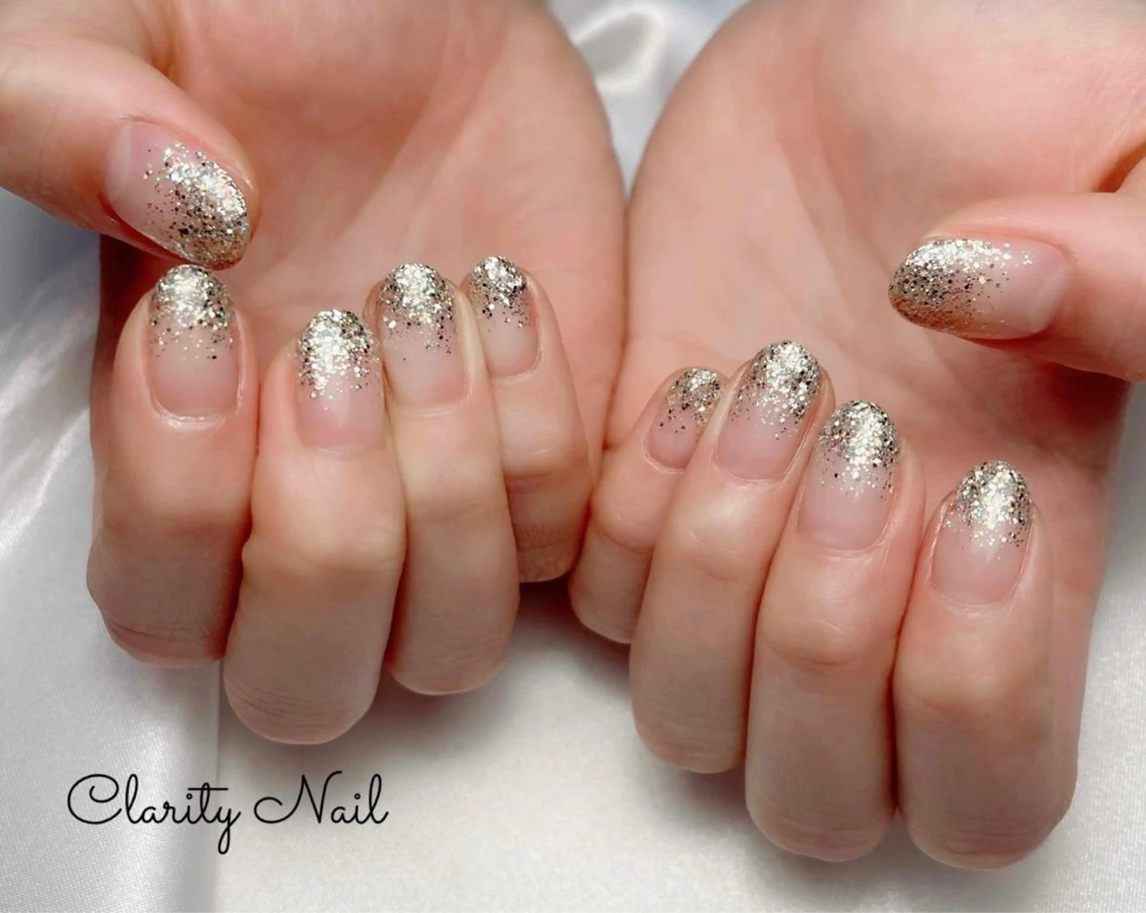 ネイル グラデーション ラメ(グリッター) ラメグラデーション ハンドネイル Clarity Nailのネイルデザイン