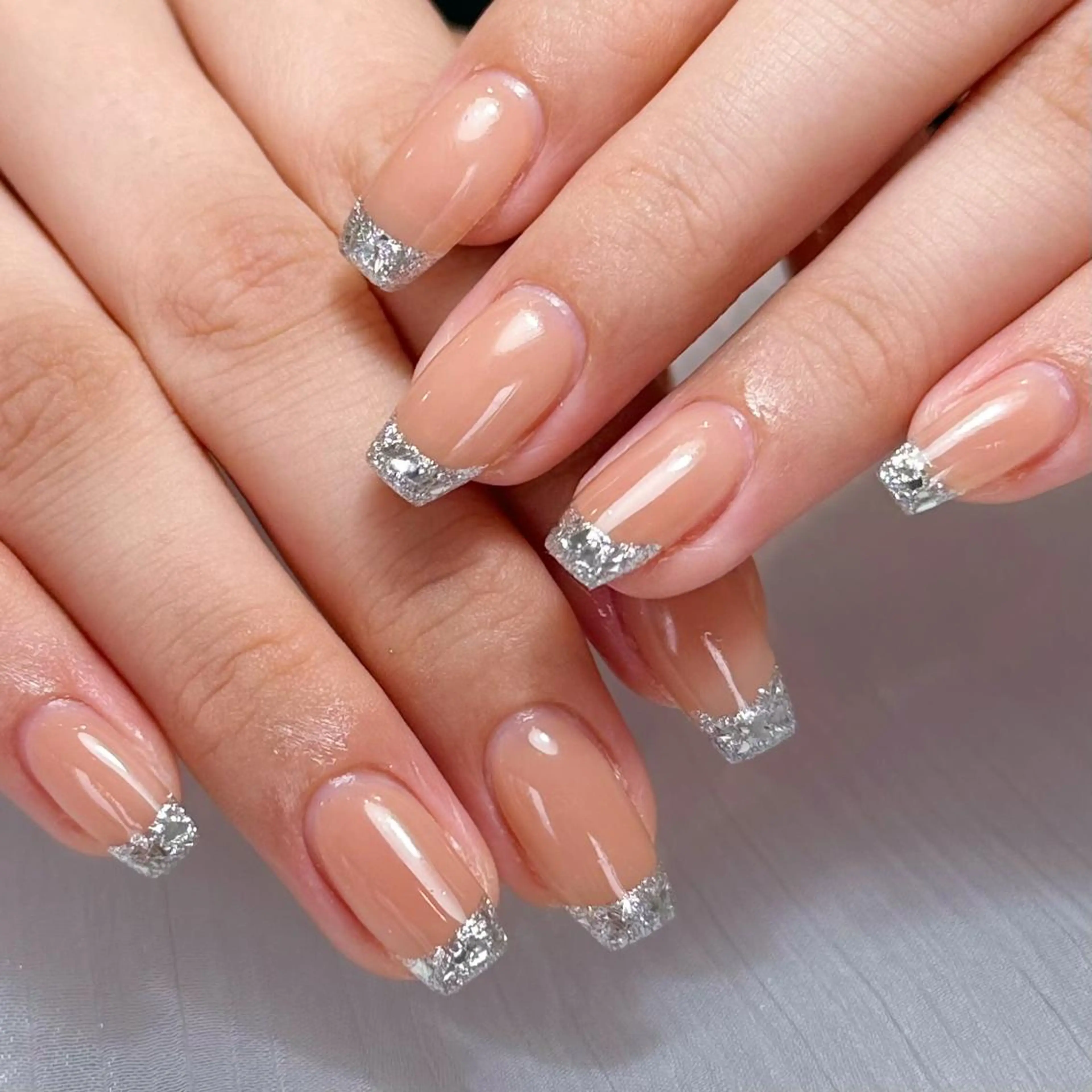 ネイル アートネイル オーロラネイル ガーリー キラキラネイル 韓国ネイル ハンドネイル DIANMOND NAIL🌸のネイルデザイン