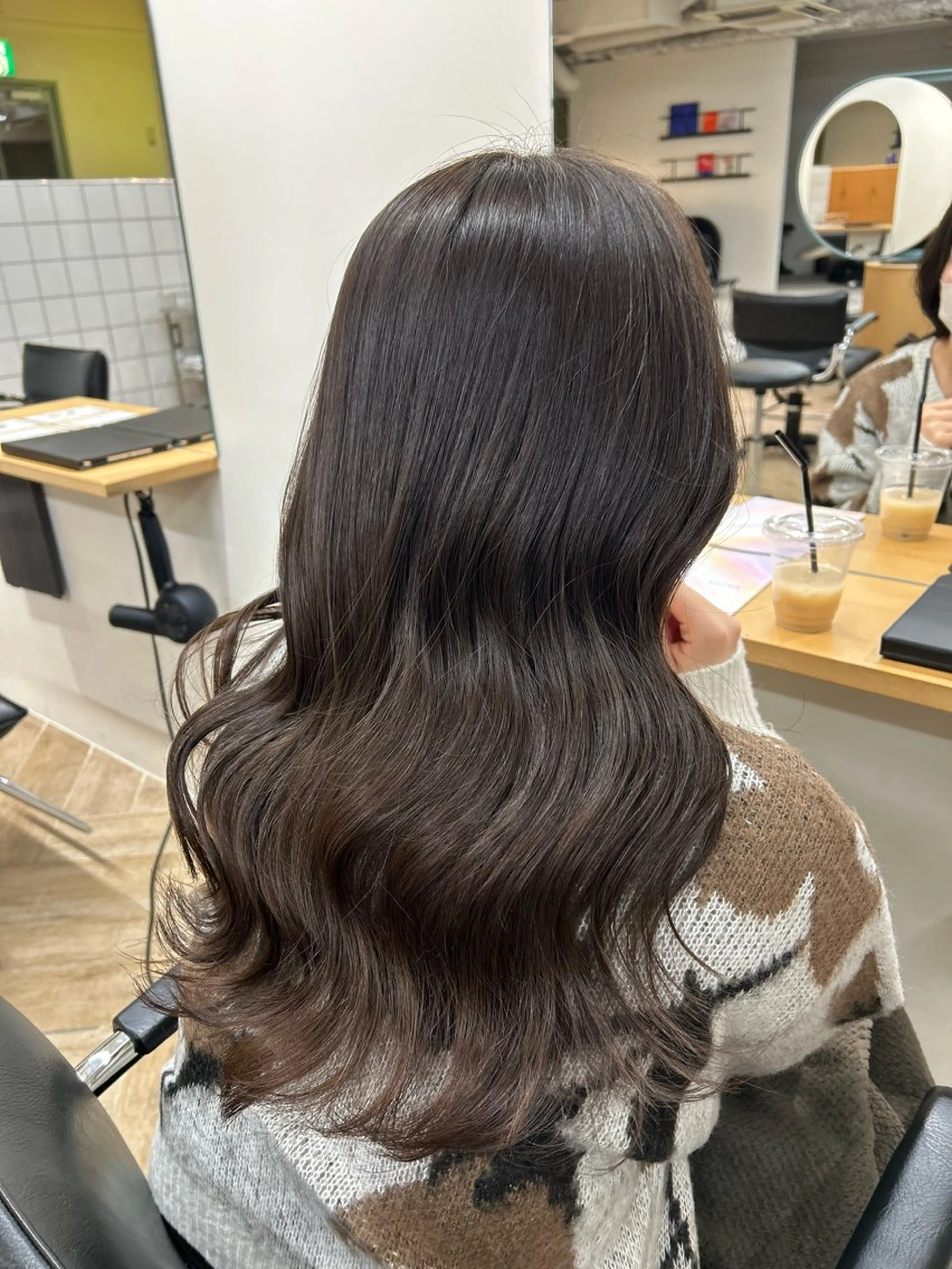 ロング カット ヘアカラー トリートメント 新潟/万代/レイヤー 韓国風/明間未来のヘアスタイル