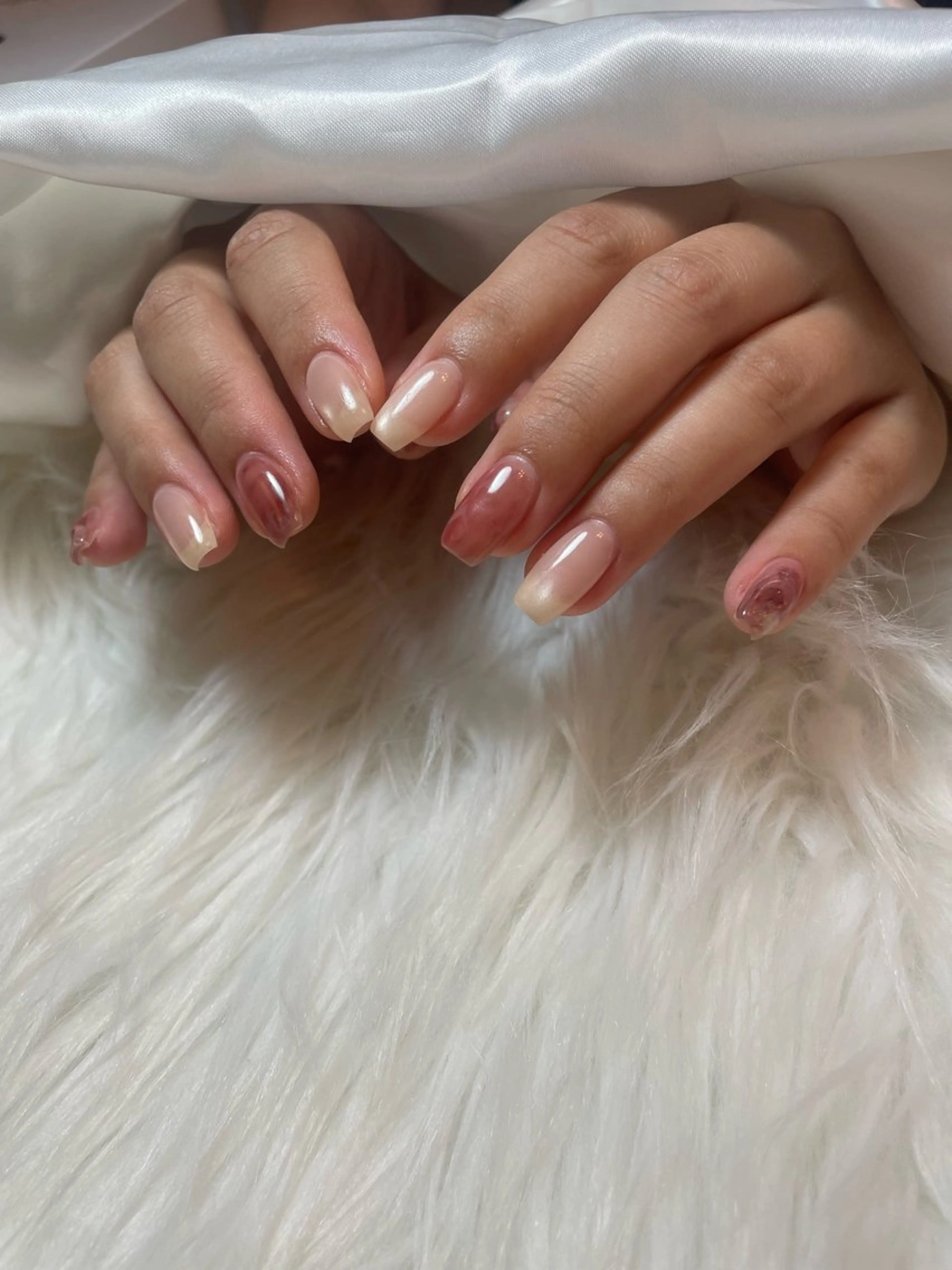 ネイル ブルー フレンチネイル キラキラネイル 韓国ネイル マグネットネイル ハンドネイル timtam --sakiのネイルデザイン