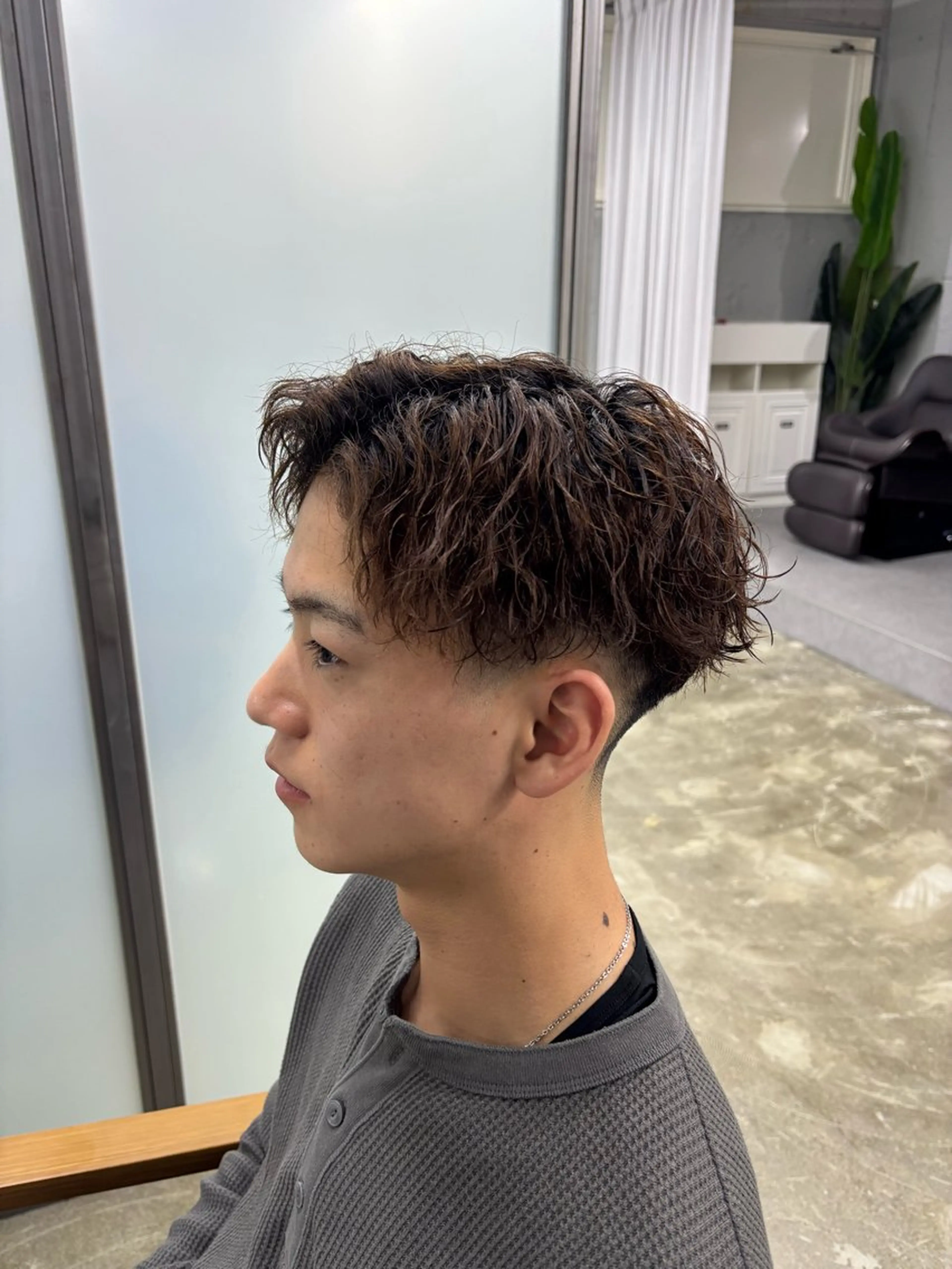 パーマ メンズ メンズパーマ メンズショート カット パーマ 朋生/メンズパーマ特 化/シャドウ/岡本のヘアスタイル