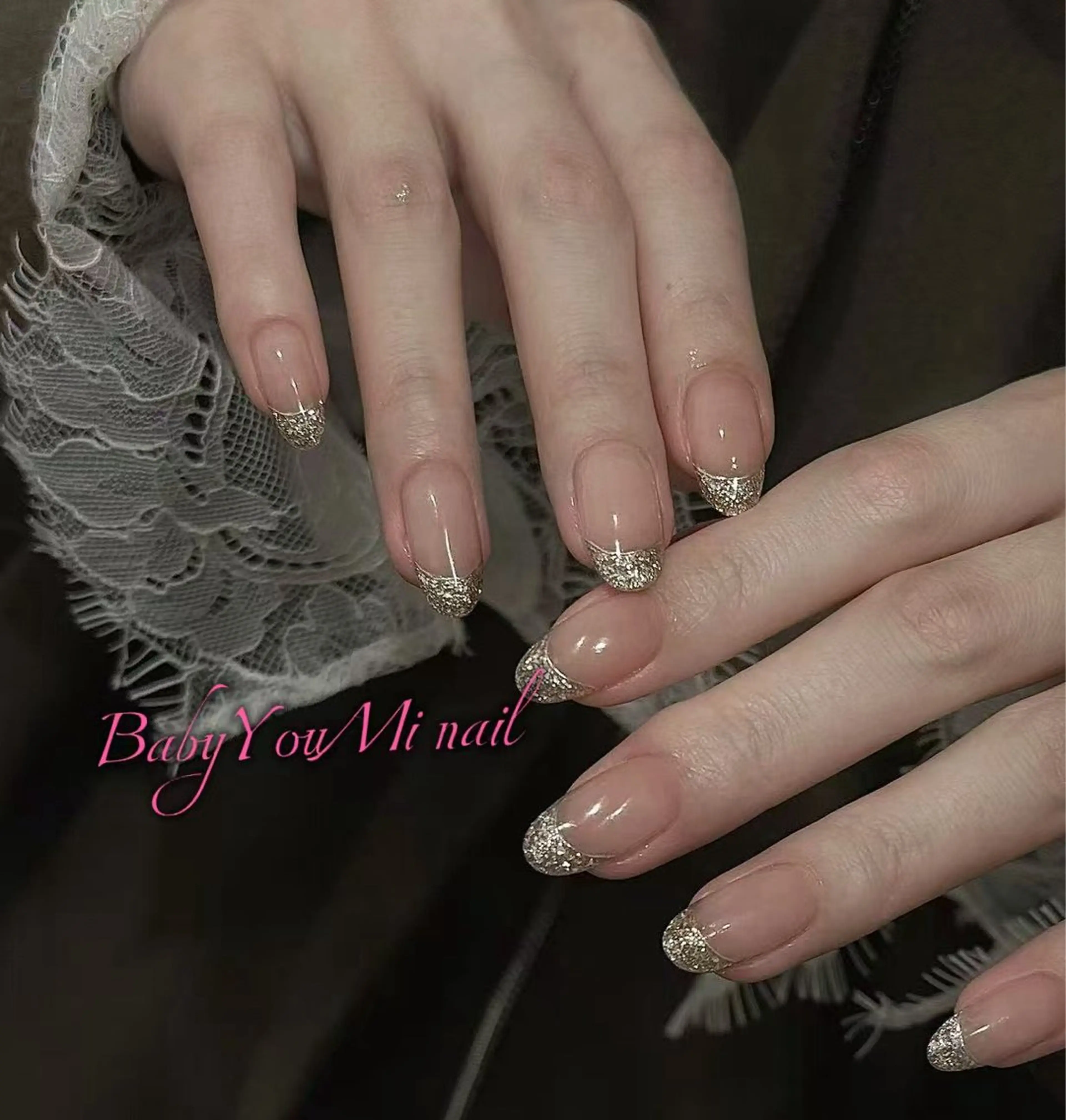 ネイル オーロラネイル 成人式 フットネイル フレンチネイル ジェルネイル ハンドネイル BabyYouMi nailのネイルデザイン