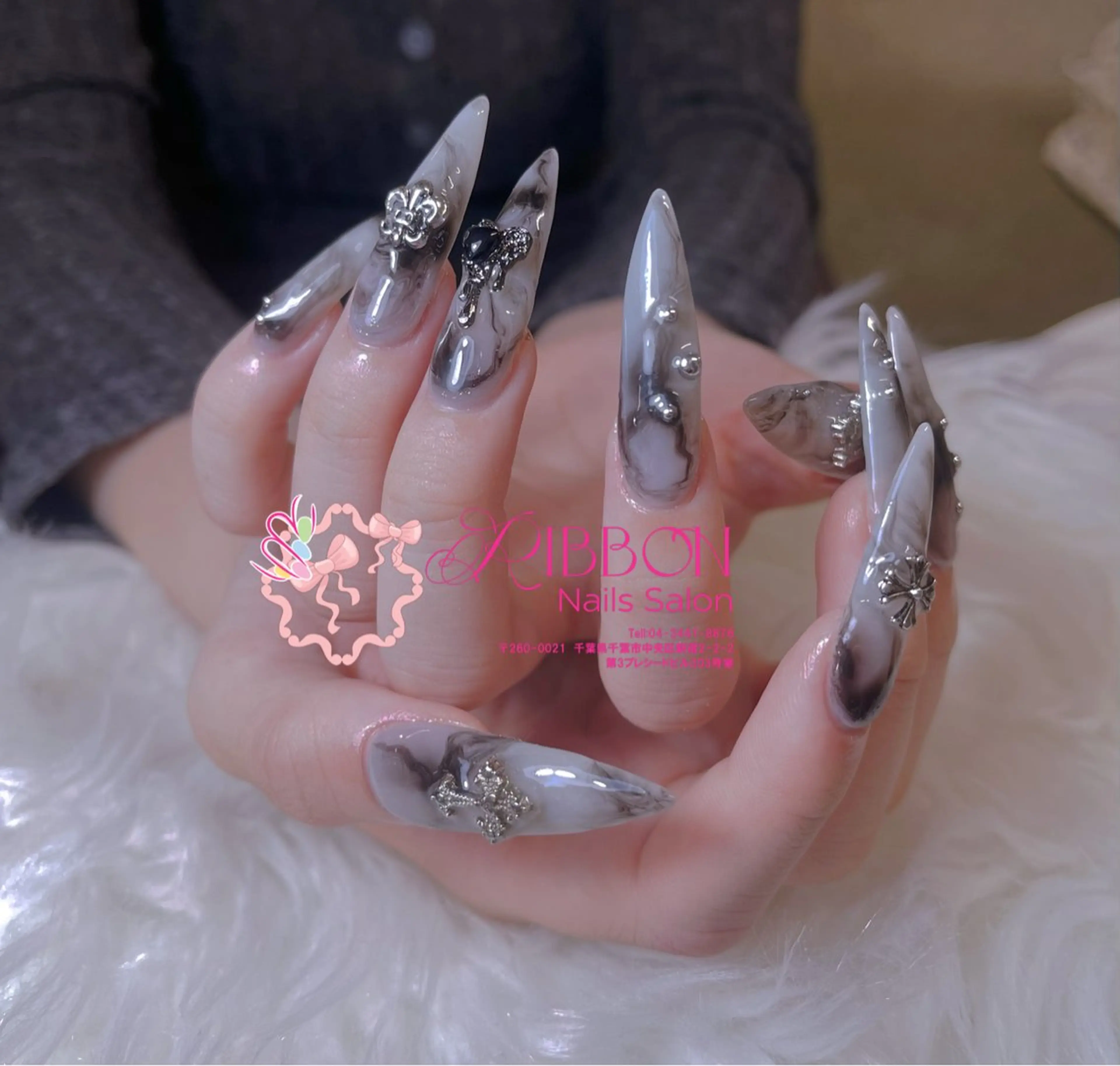 ネイル フレンチネイル ジェルネイル マグネットネイル 持ち込み ニュアンスネイル ハンドネイル Ribbonnail salonのネイルデザイン