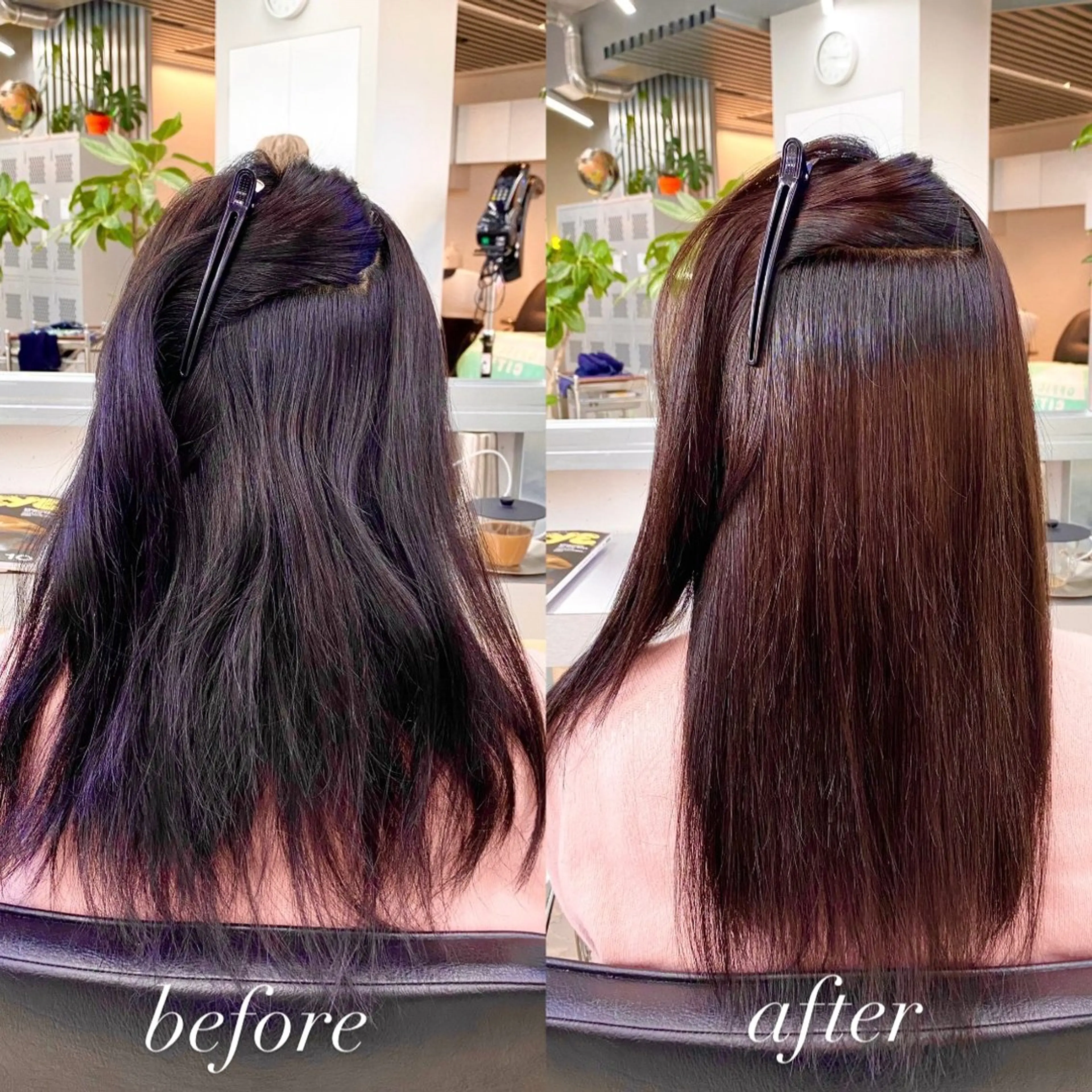 セミロング パーマ 伸ばしかけ 縮毛矯正 酸性ストレート ストレートパーマ 縮毛矯正 普通の美容室じゃない ‼️/若林のヘアスタイル