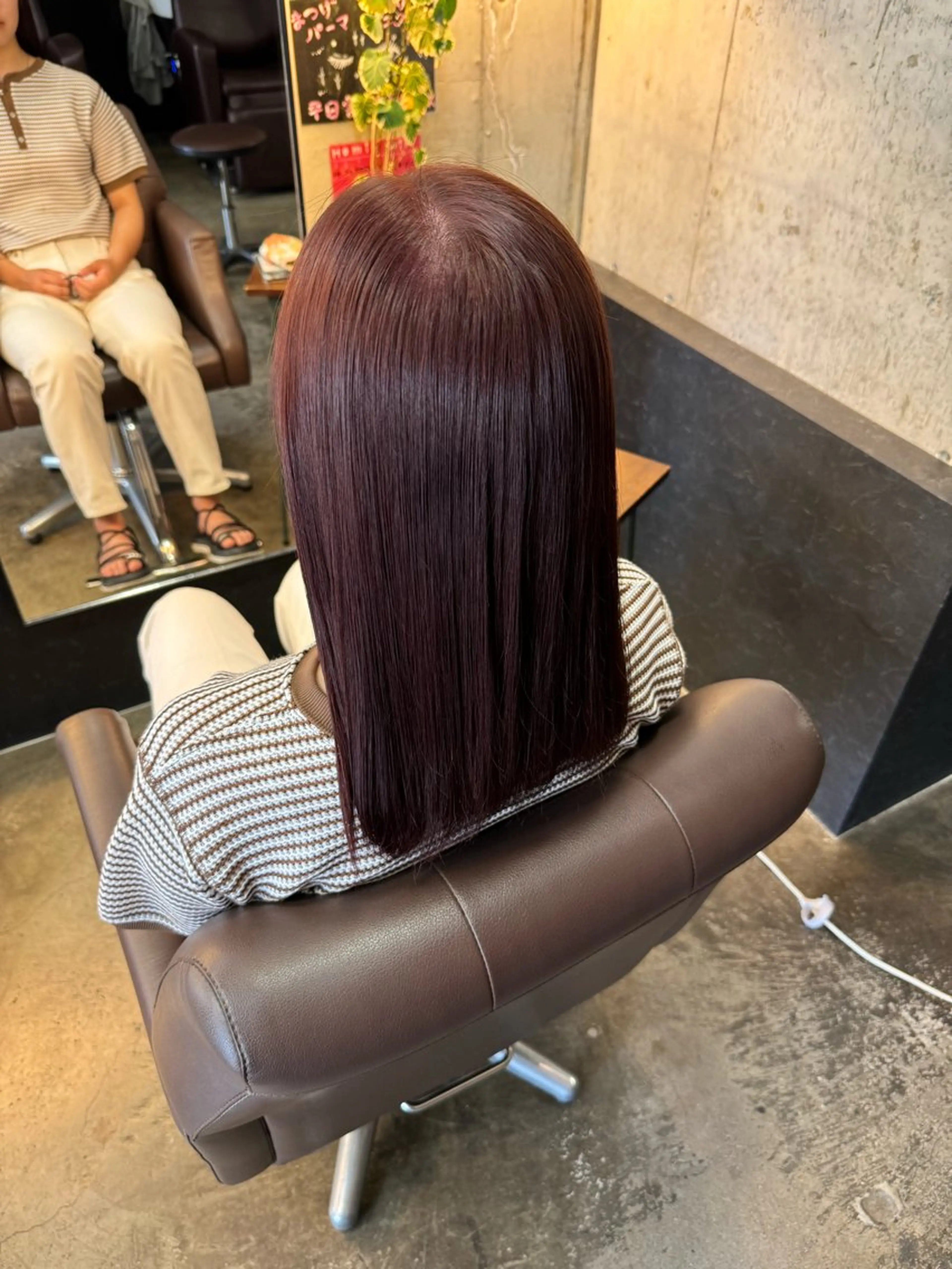 セミロング レッドブラウン ヘアカラー 🐥Homie/ yuna🐥のヘアスタイル