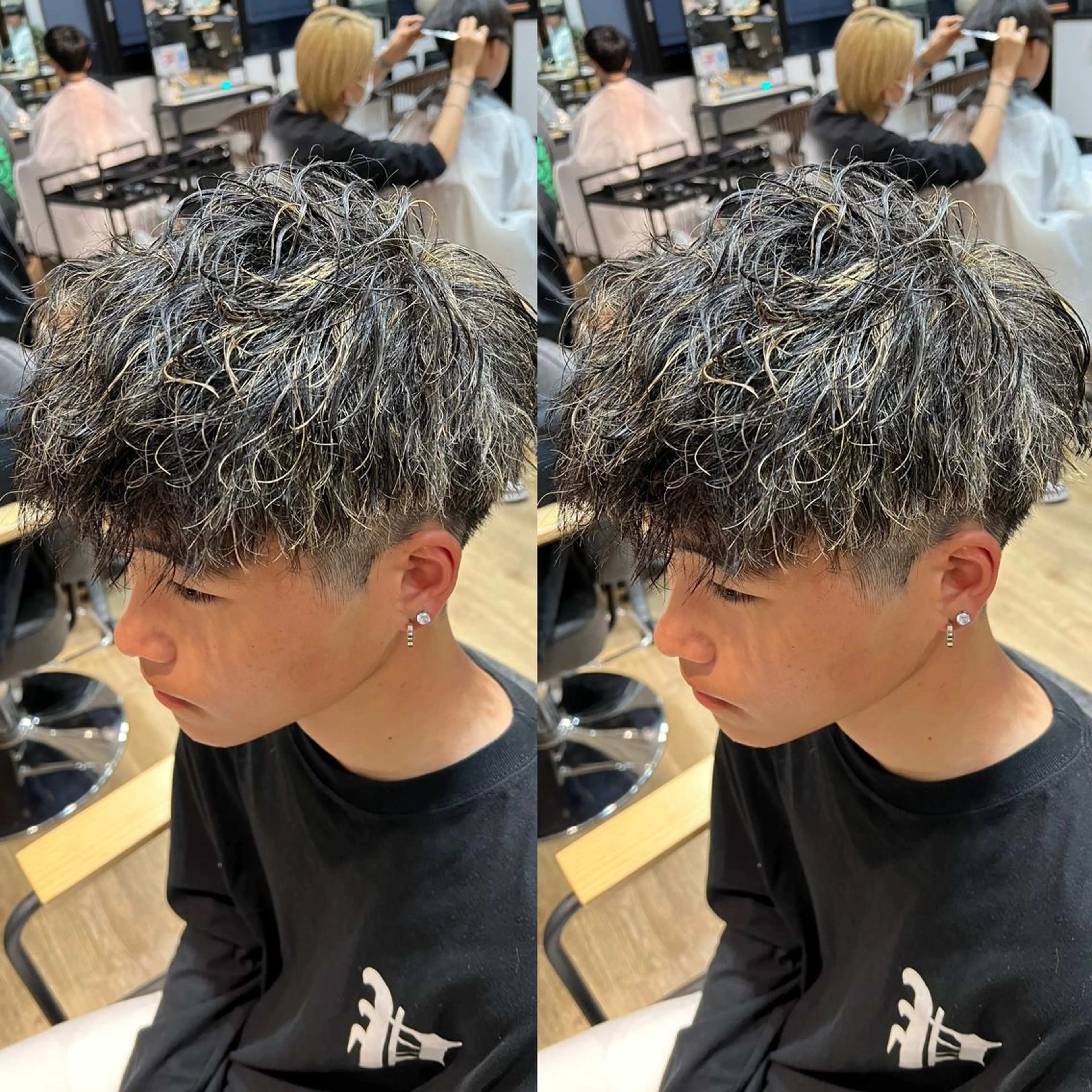 カラー パーマ メンズ センターパート ／植田のヘアスタイル